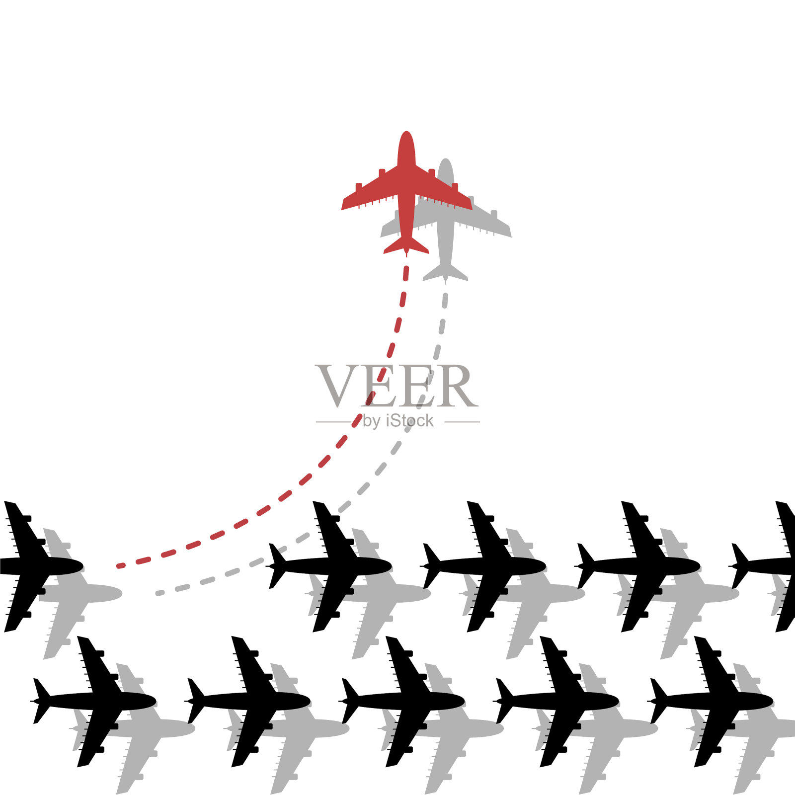 思考不同的经营理念红插画图片素材