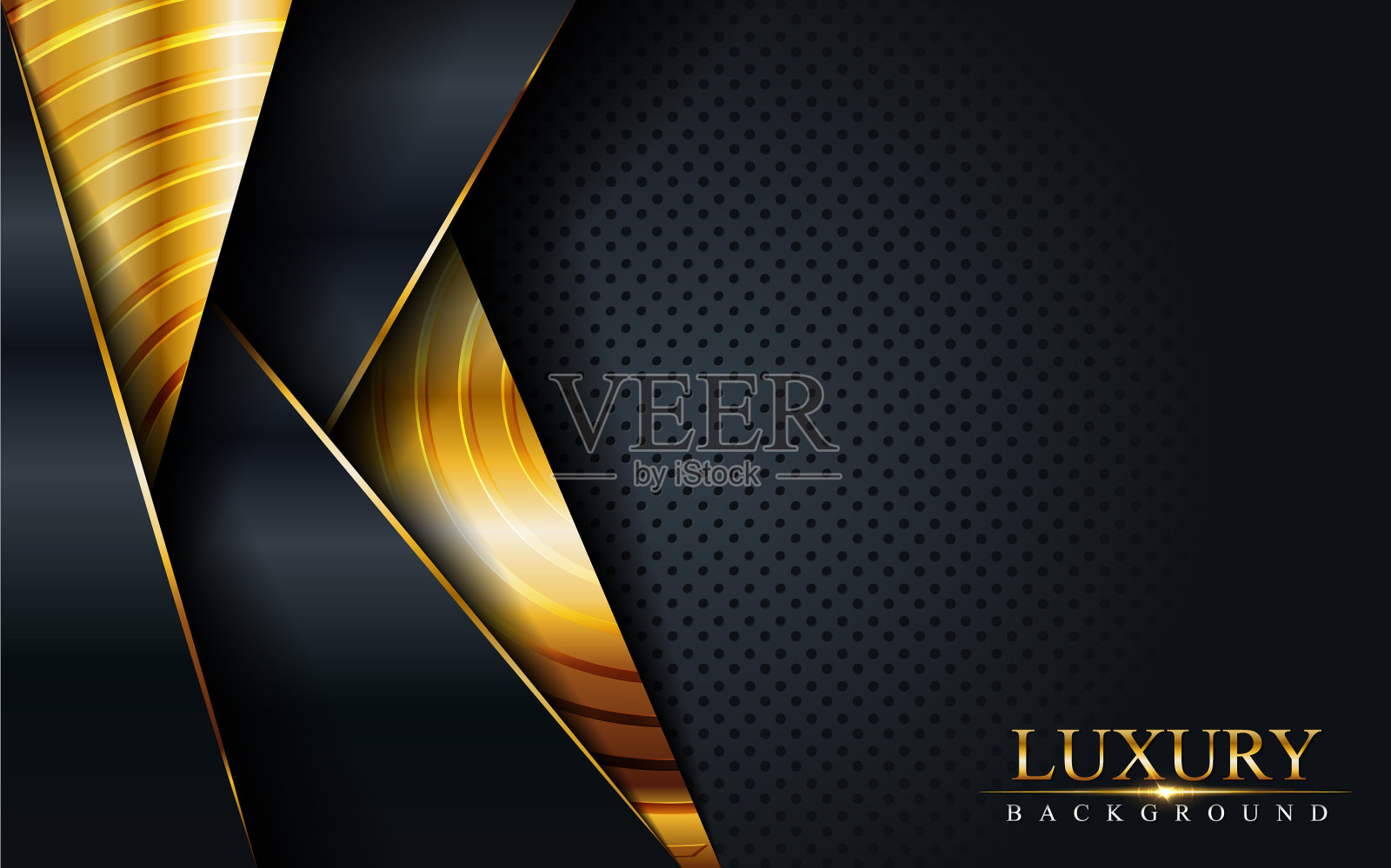 豪华的深色背景与金色的线条插画图片素材