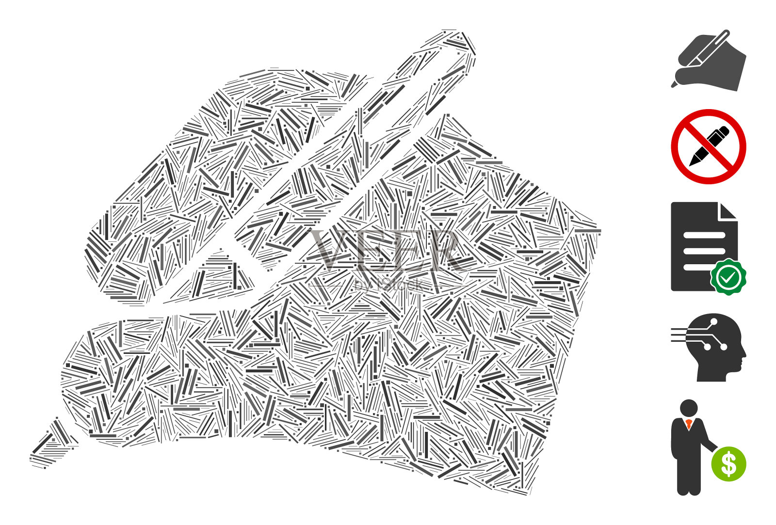 Dash拼贴签名手插画图片素材