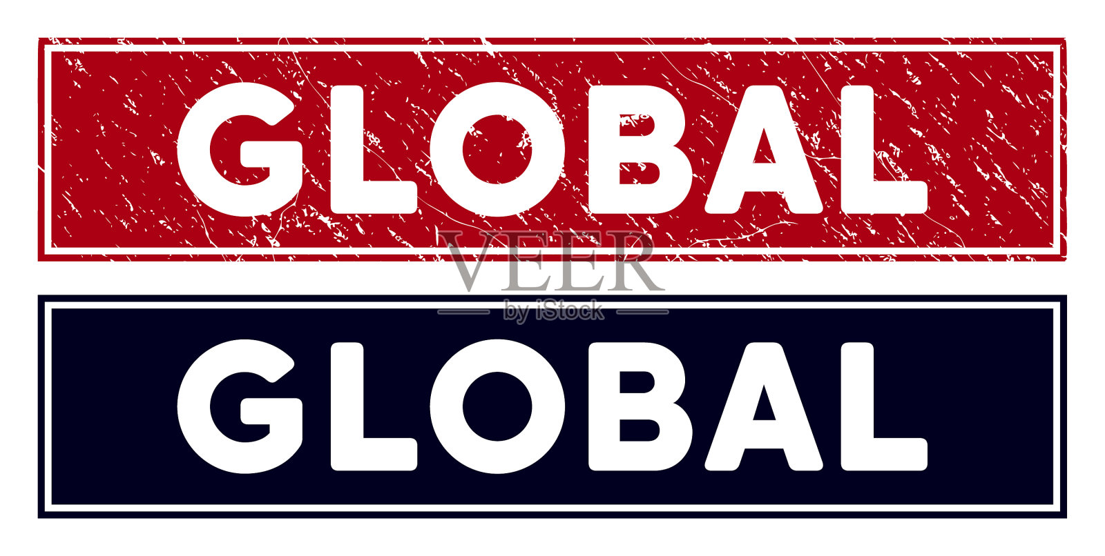 Grunge全球矩形密封插画图片素材