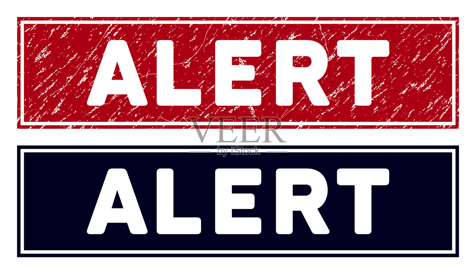 垃圾警报矩形邮票印章插画图片素材