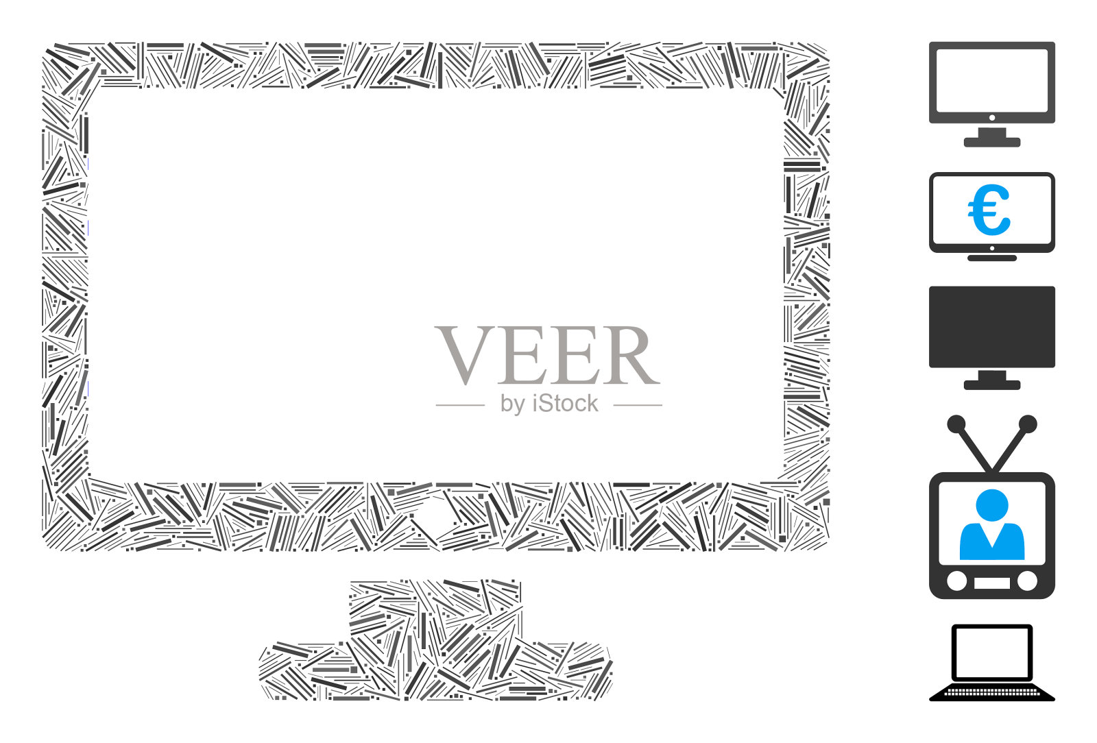 线马赛克监控插画图片素材