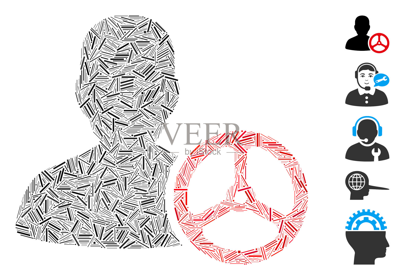 Dash拼贴司机插画图片素材