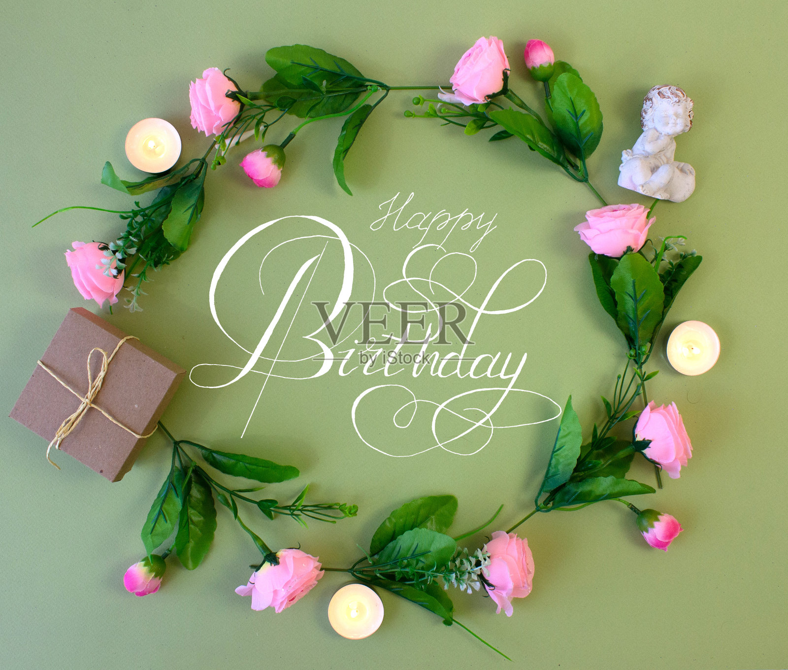 明信片或网络横幅上写着生日祝福照片摄影图片