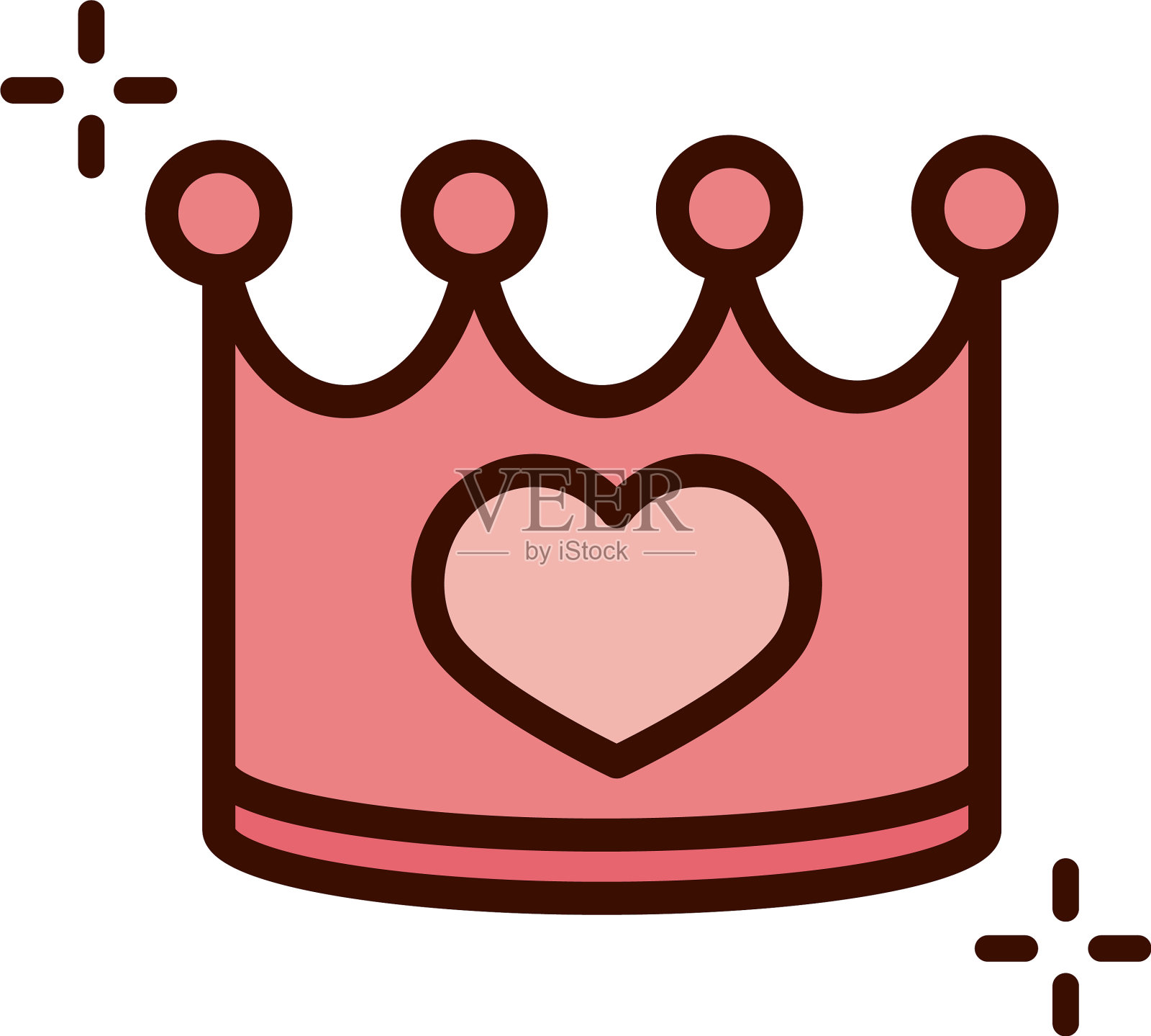 母亲节皇后皇冠心爱行而满插画图片素材