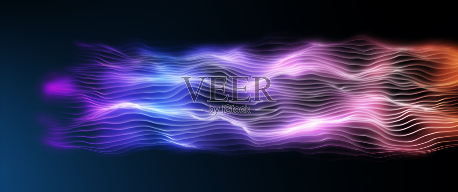 电力光能线波，大云数据数字数据传输，在线数字世界技术背景，3D未来物联网霓虹充满活力的光抽象网络空间照片摄影图片