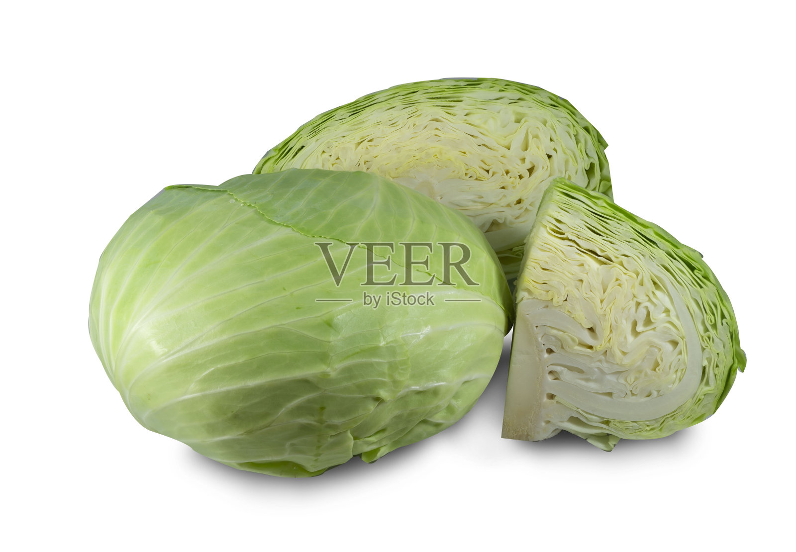 卷心菜孤立与拷贝空间上的白色背景。照片摄影图片