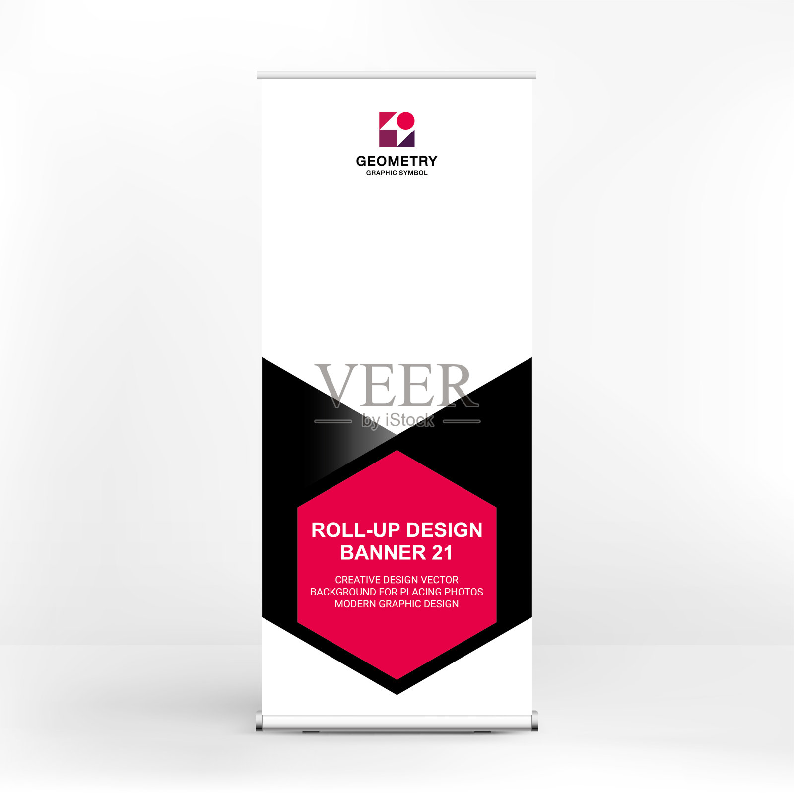 横幅设计，广告，会议，研讨会，海报模板放置照片和文字。创意演示背景设计模板素材