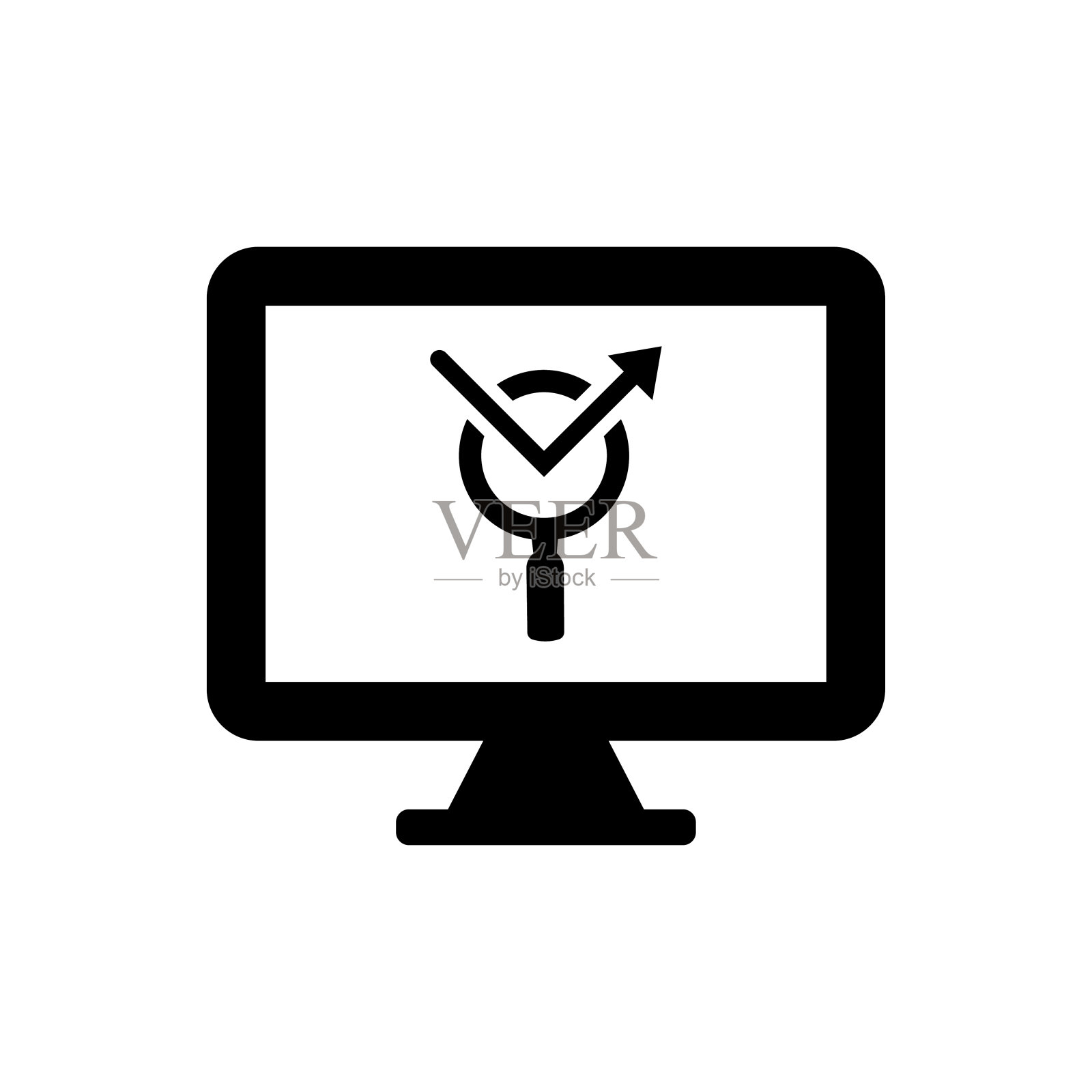 在线市场研究图标。(矢量图)插画图片素材