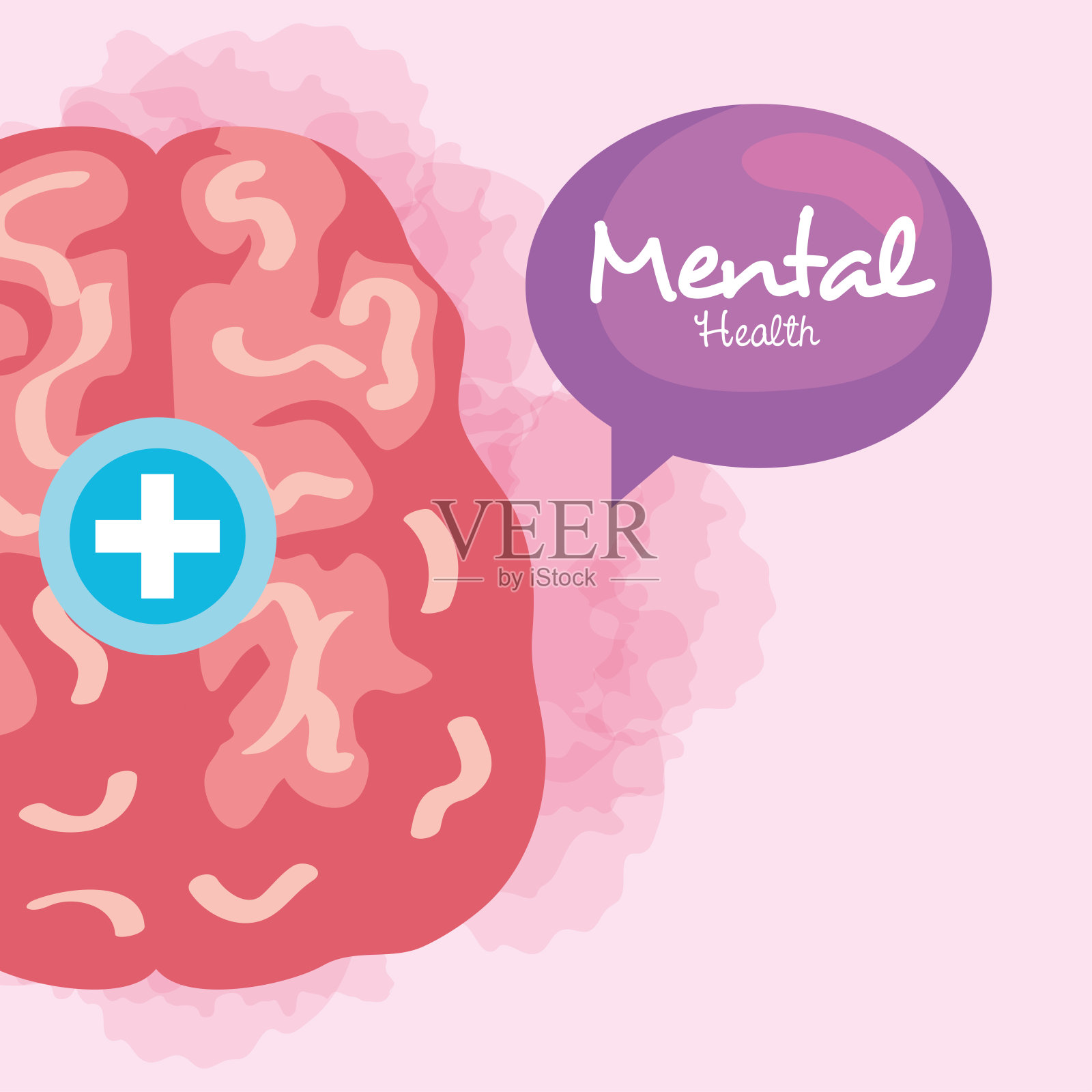 心理健康理念，用脑，积极心态插画图片素材