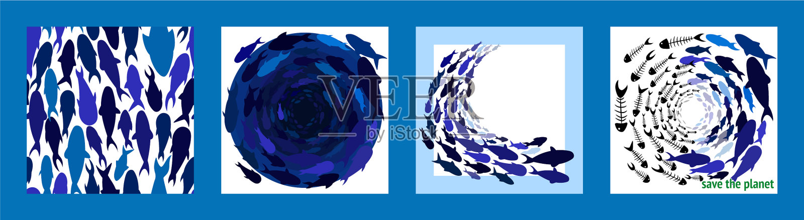 设置与鱼插画图片素材