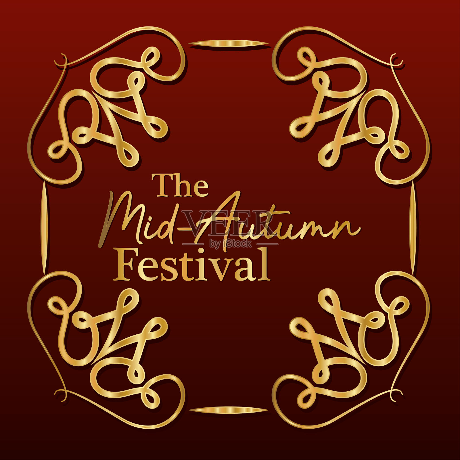 中秋中秋中秋内点缀金框向量设计插画图片素材