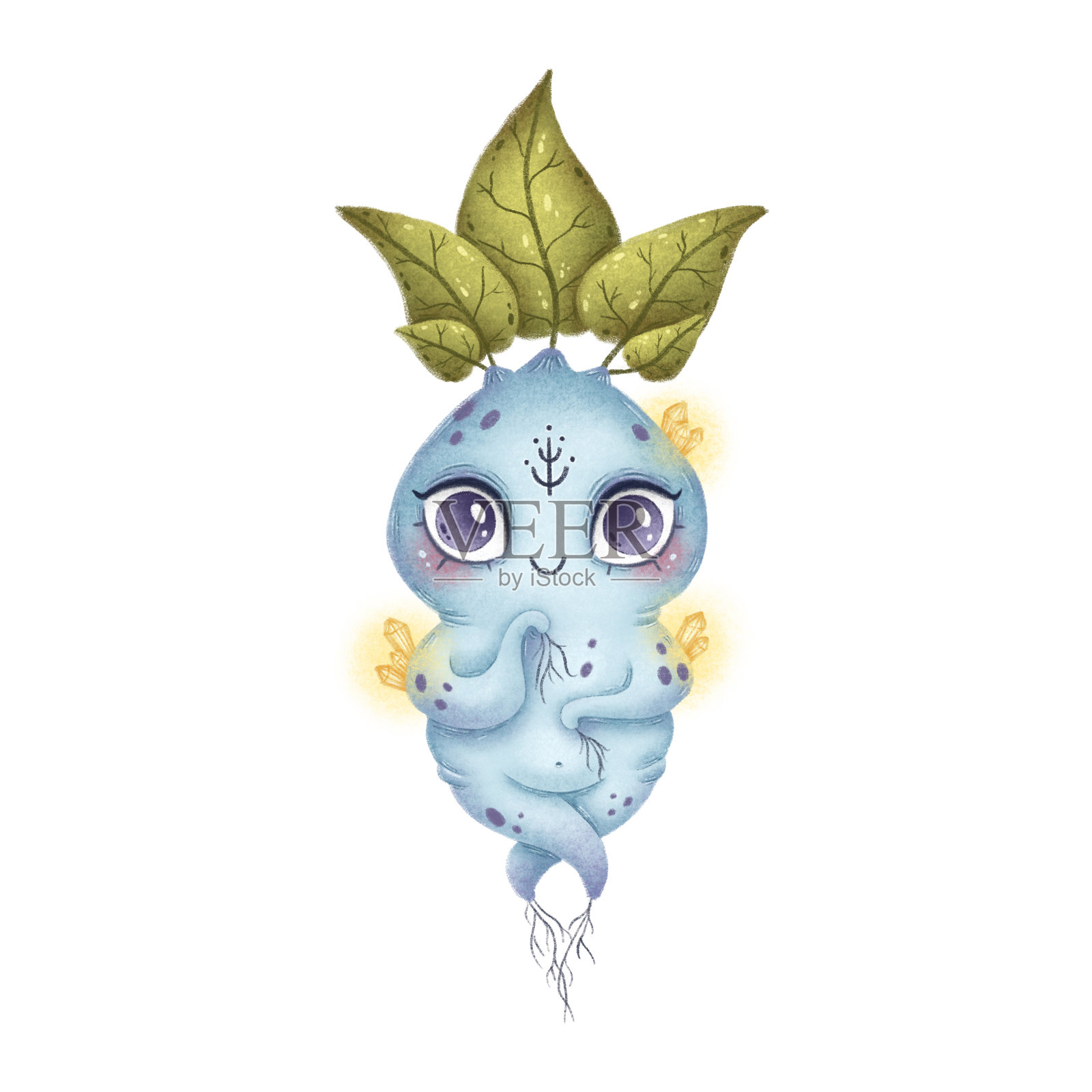 插图的一个可爱的卡通魔法森林曼德拉根。设计元素图片