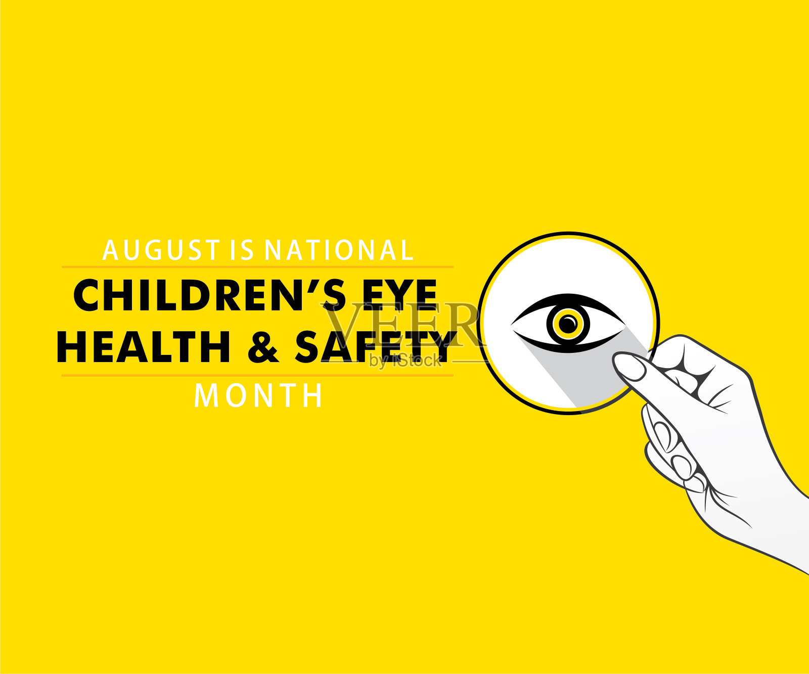 儿童眼睛健康和安全月插画图片素材
