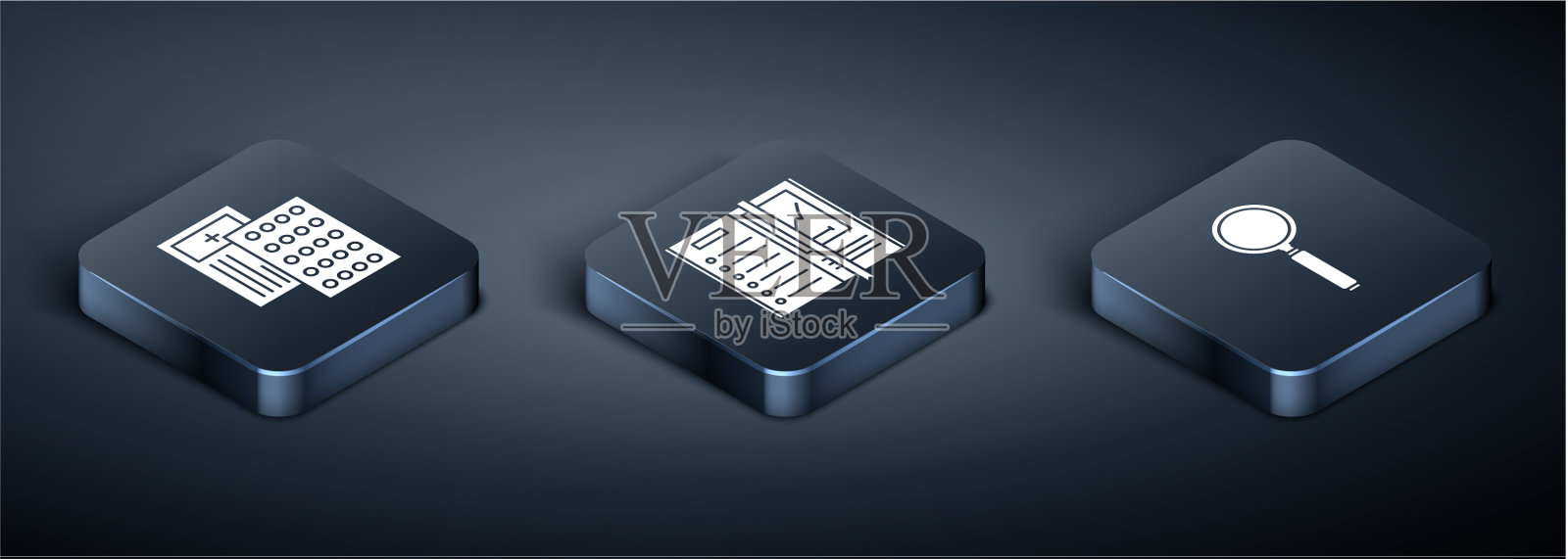 设置等距药丸在吸塑包装放大图标素材