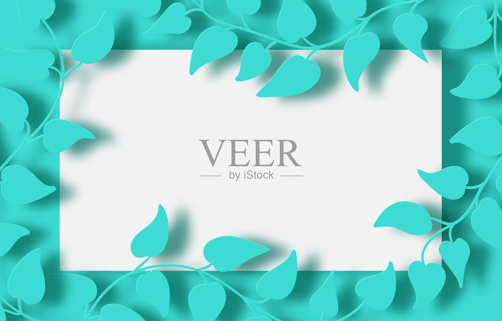 纸上优雅的枝叶层剪出抽象的背景。生态环境保护理念。纸艺术风格。矢量插图。插画图片素材