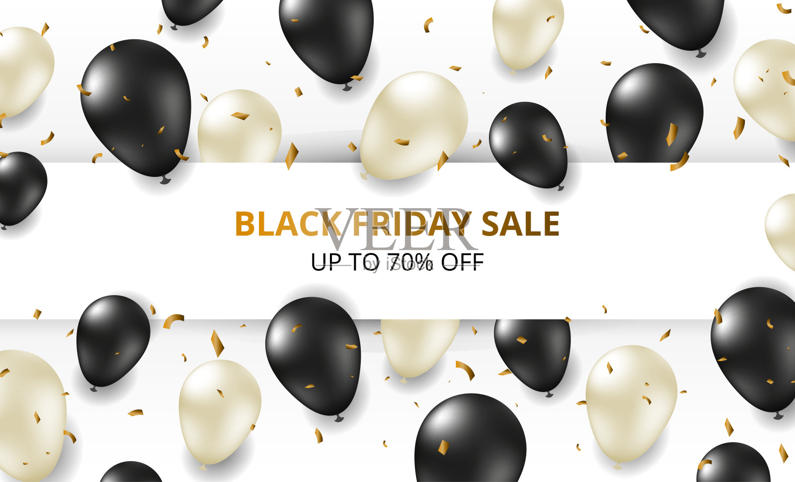 黑色星期五的横幅和气球。插画图片素材