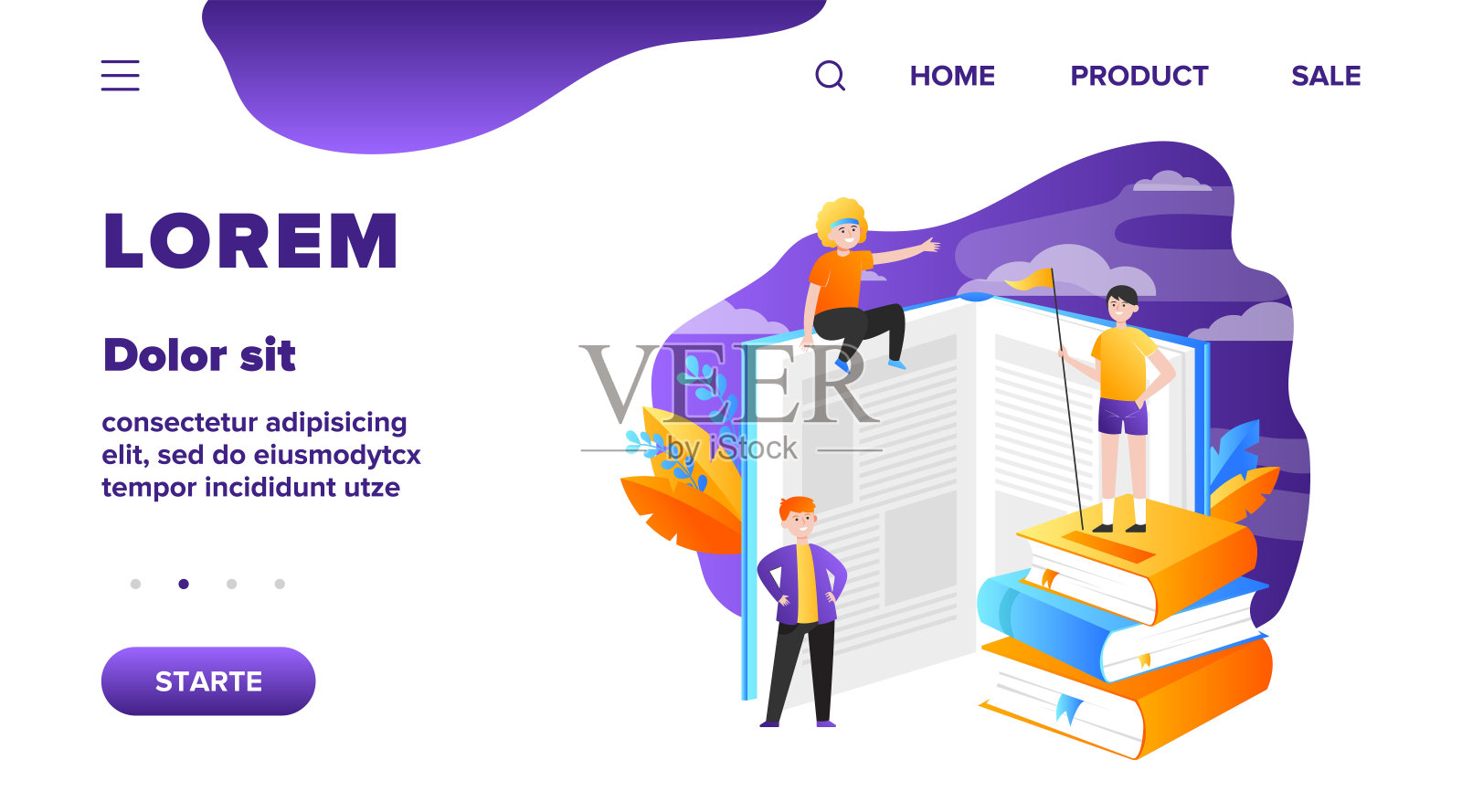 快乐的体育读者在书中插画图片素材