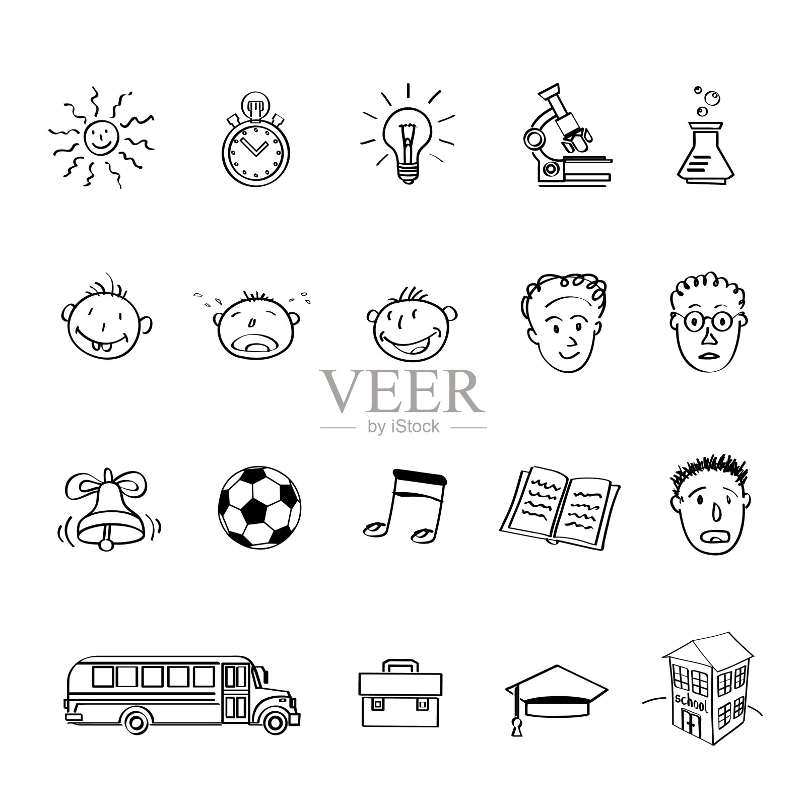 教育绘图标志符号设置插画图片素材