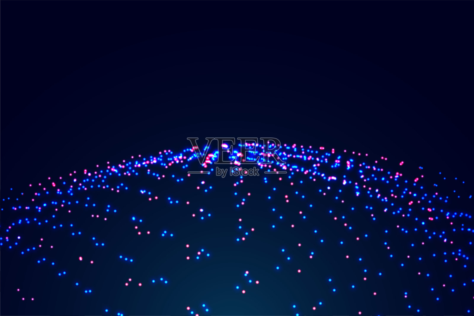 抽象发光粒子背景在蓝色和红色插画图片素材