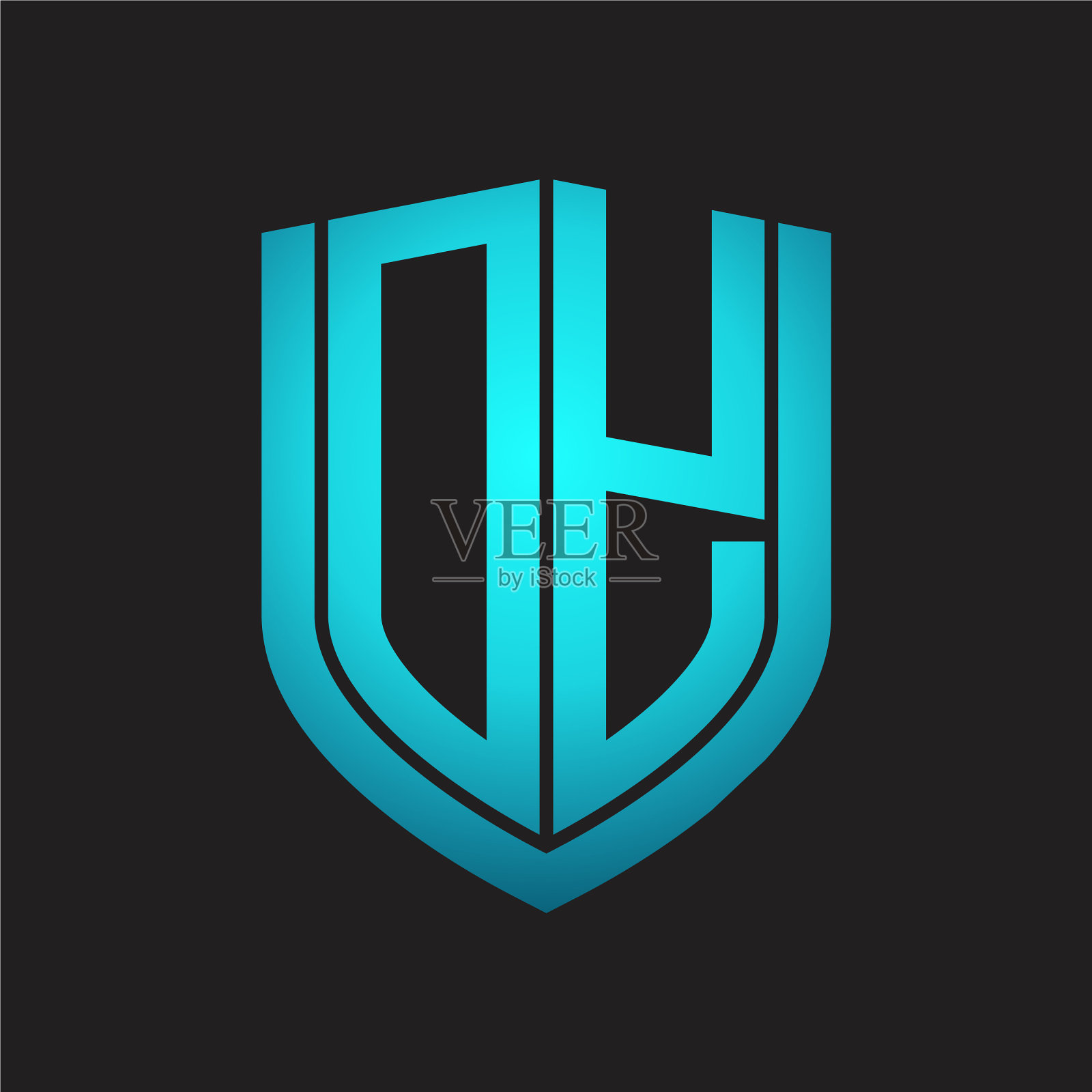 Dy标志与徽盾图案交织插画图片素材