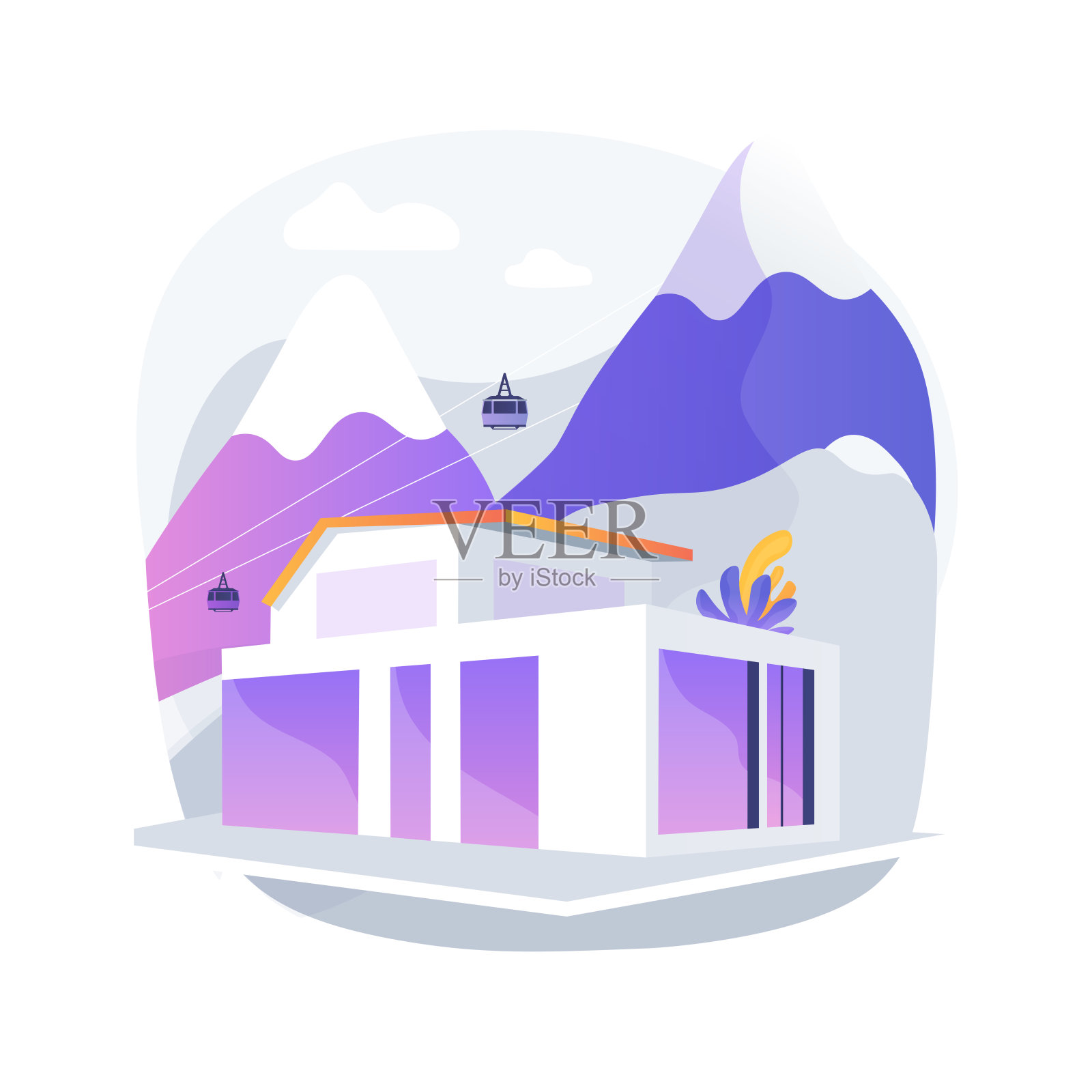 生态住宅抽象概念矢量插图。插画图片素材