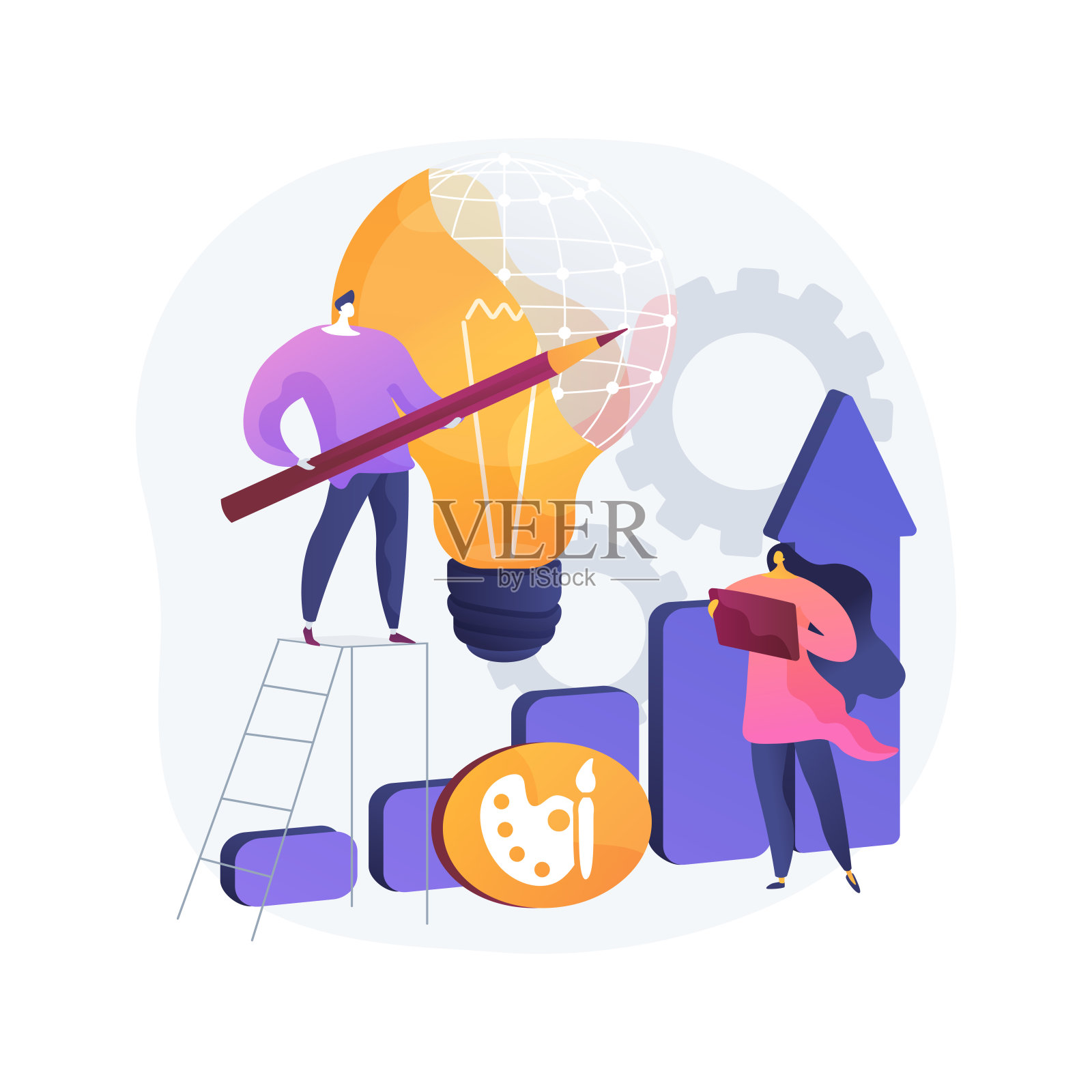 设计策略抽象概念矢量插图。插画图片素材