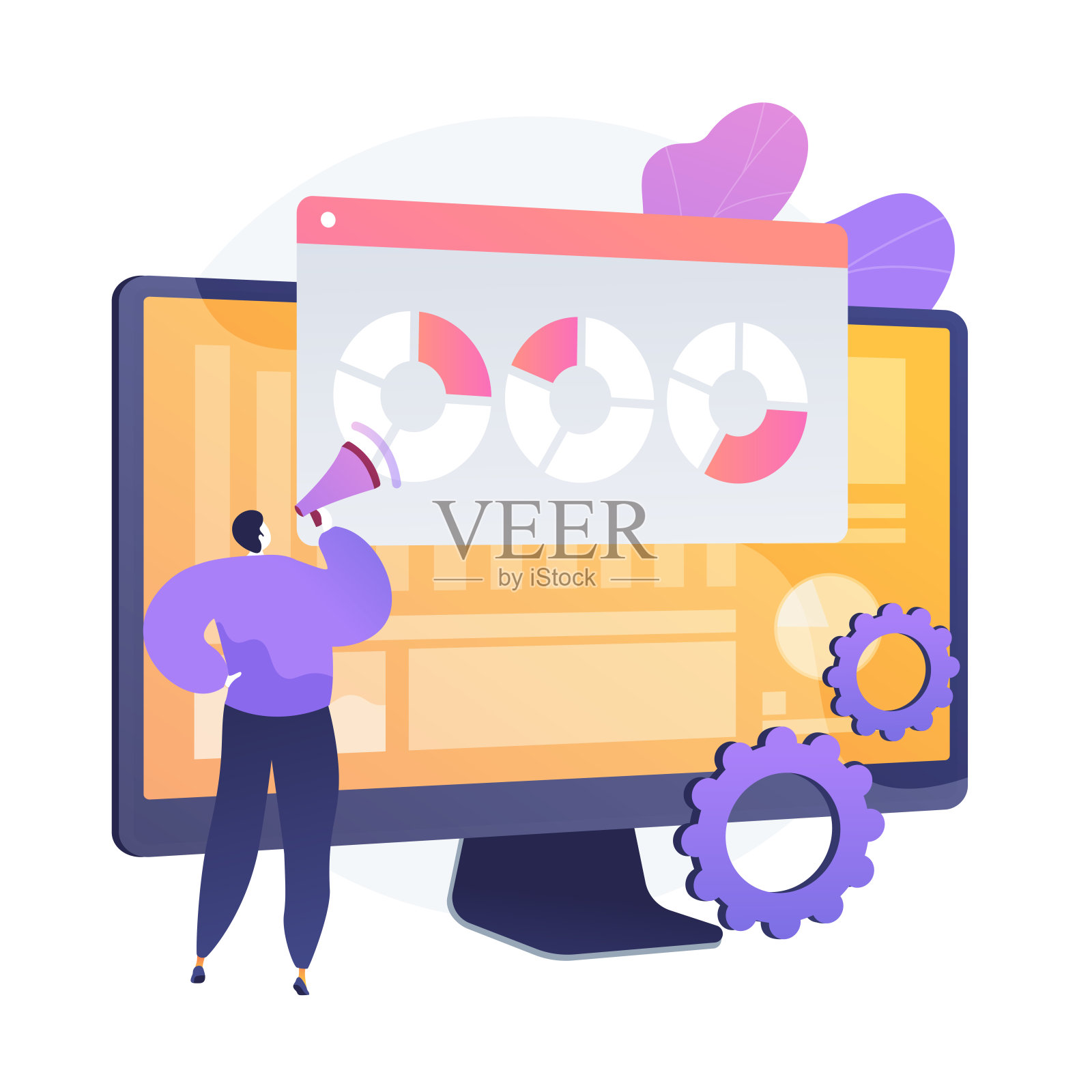 网络民意调查结果向量概念隐喻插画图片素材