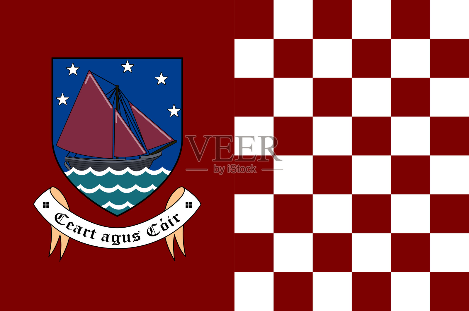 爱尔兰戈尔韦县的旗帜插画图片素材