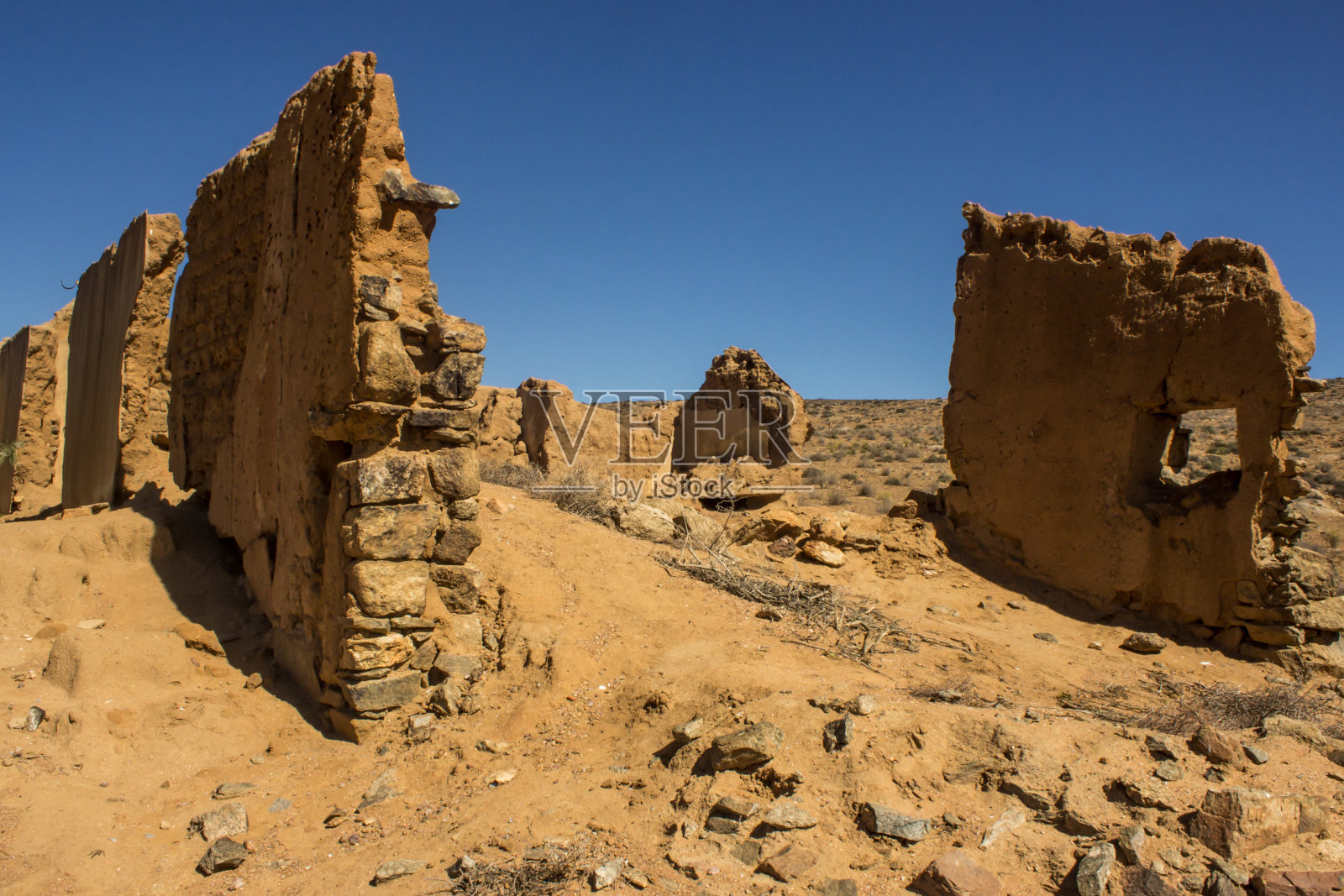 这是位于南非西部干旱地区的柯洛碧农场的遗址照片摄影图片