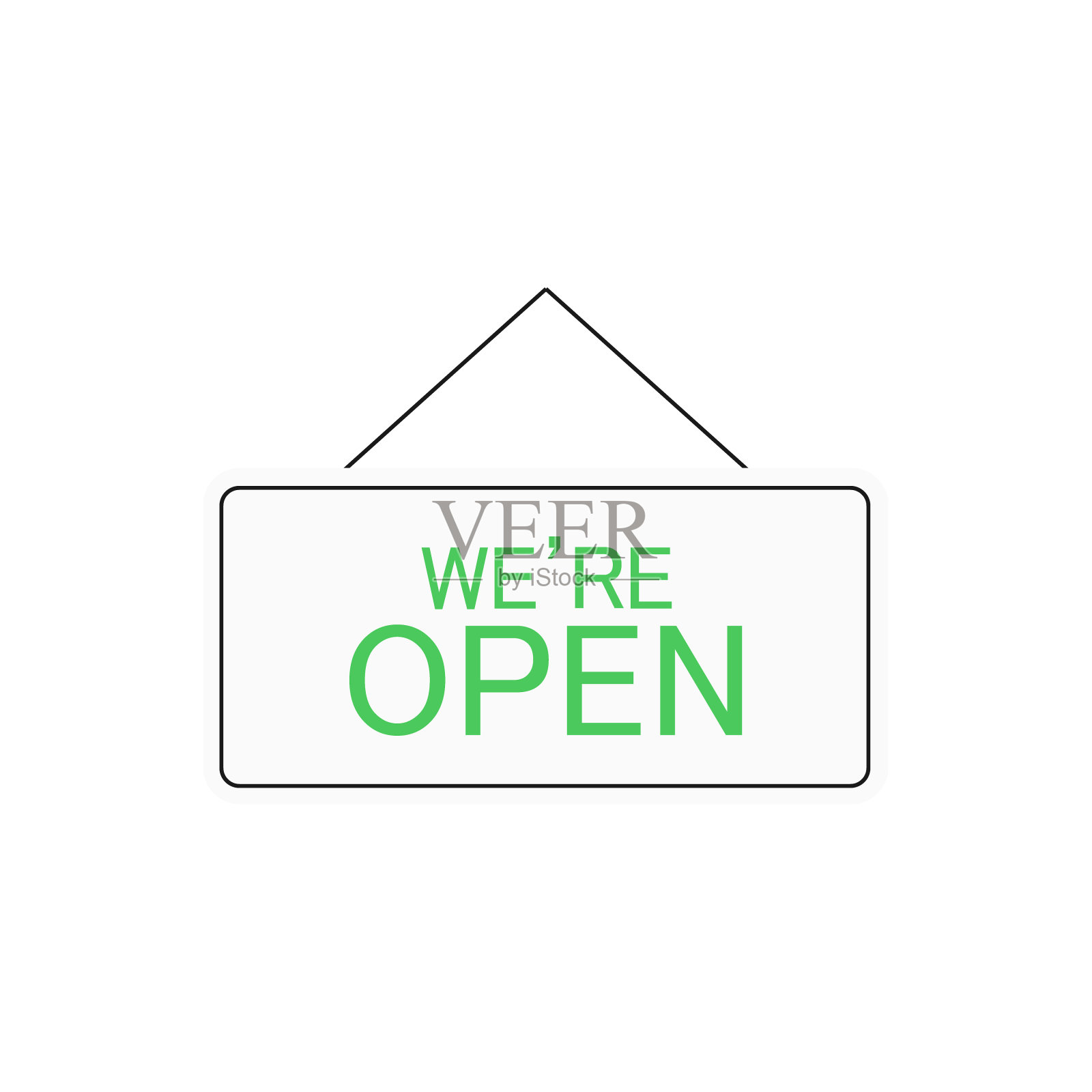 我们是开放的标志符号。插画图片素材