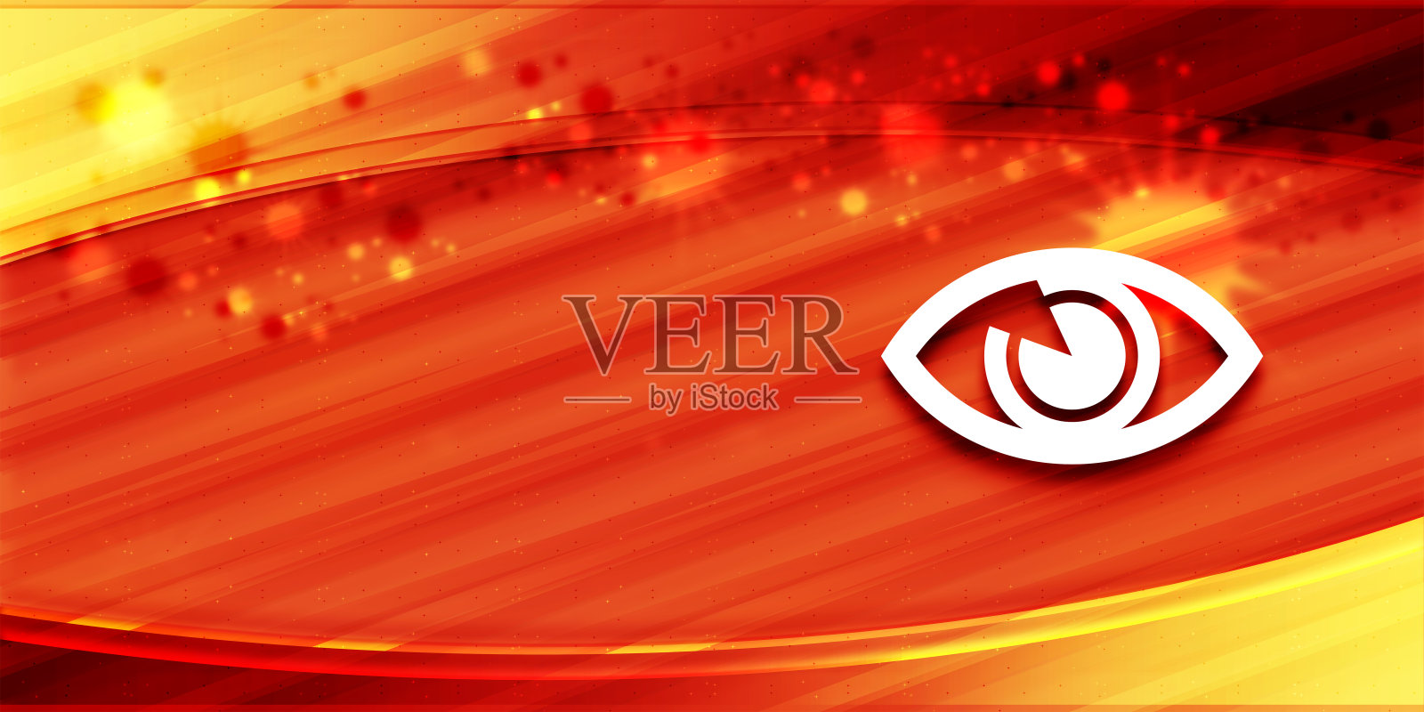 眼睛图标特别夏季阳光橙色横幅背景明亮的插图插画图片素材