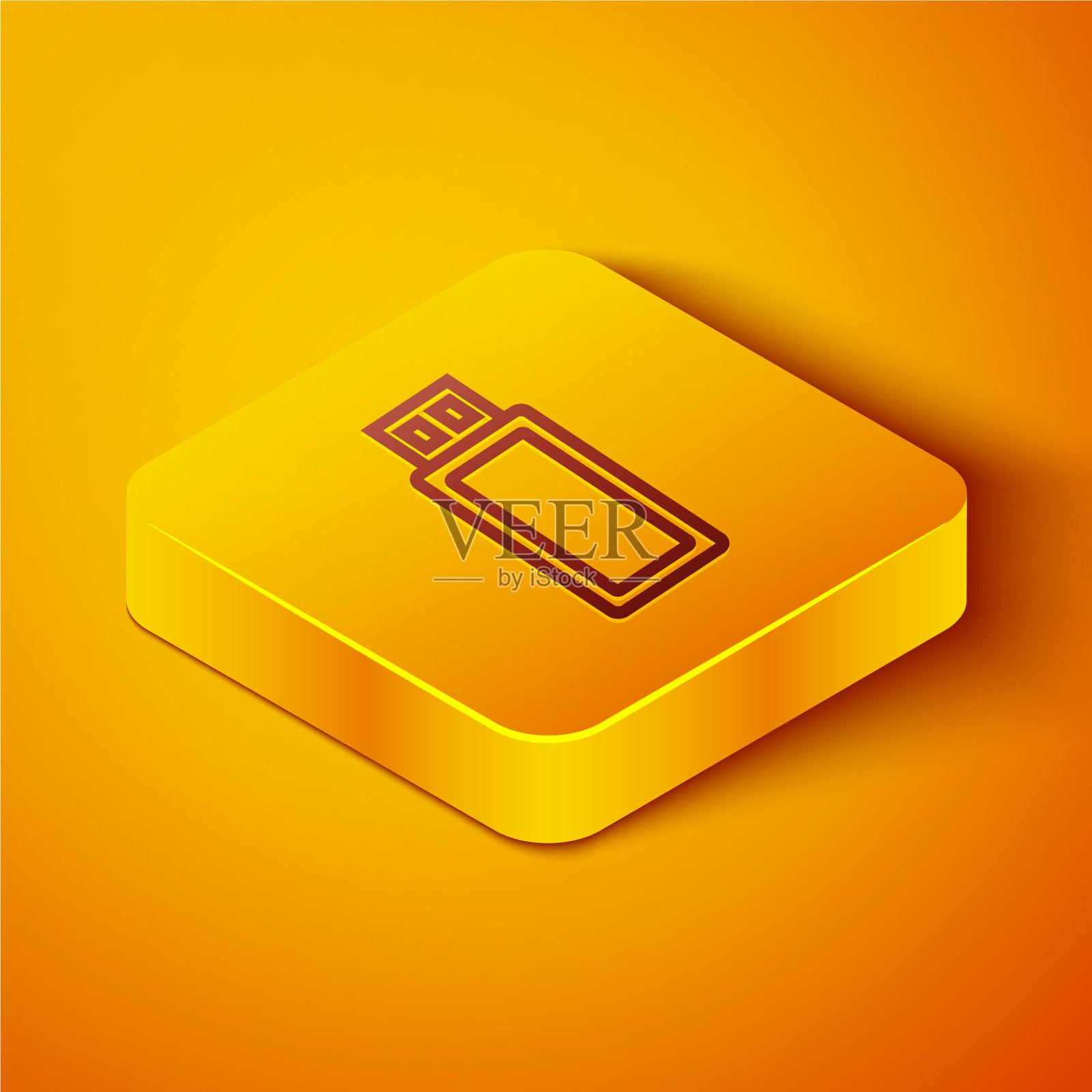 usb闪存驱动器图标隔离的等距线图标素材