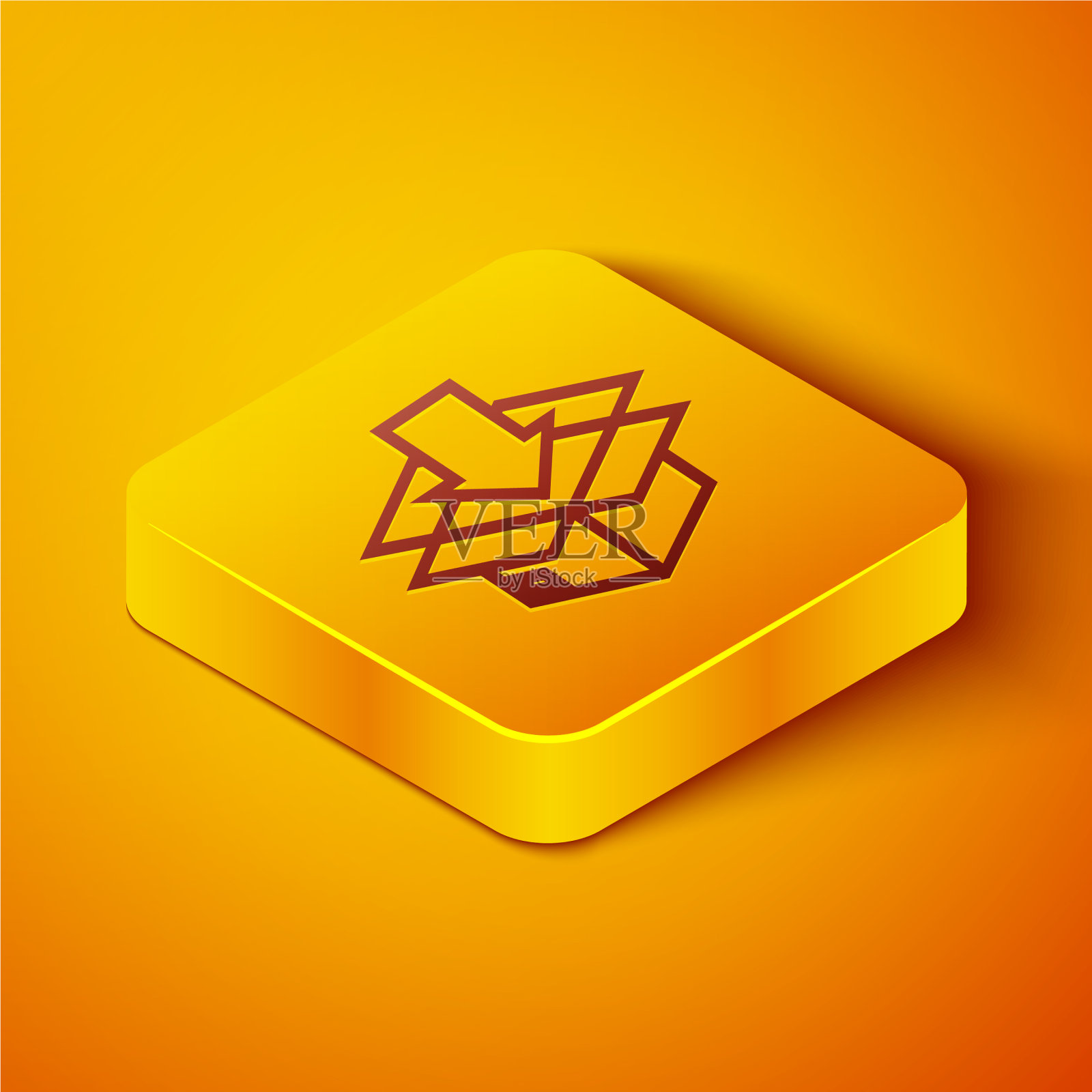 带交通符号的等距线纸箱图标素材