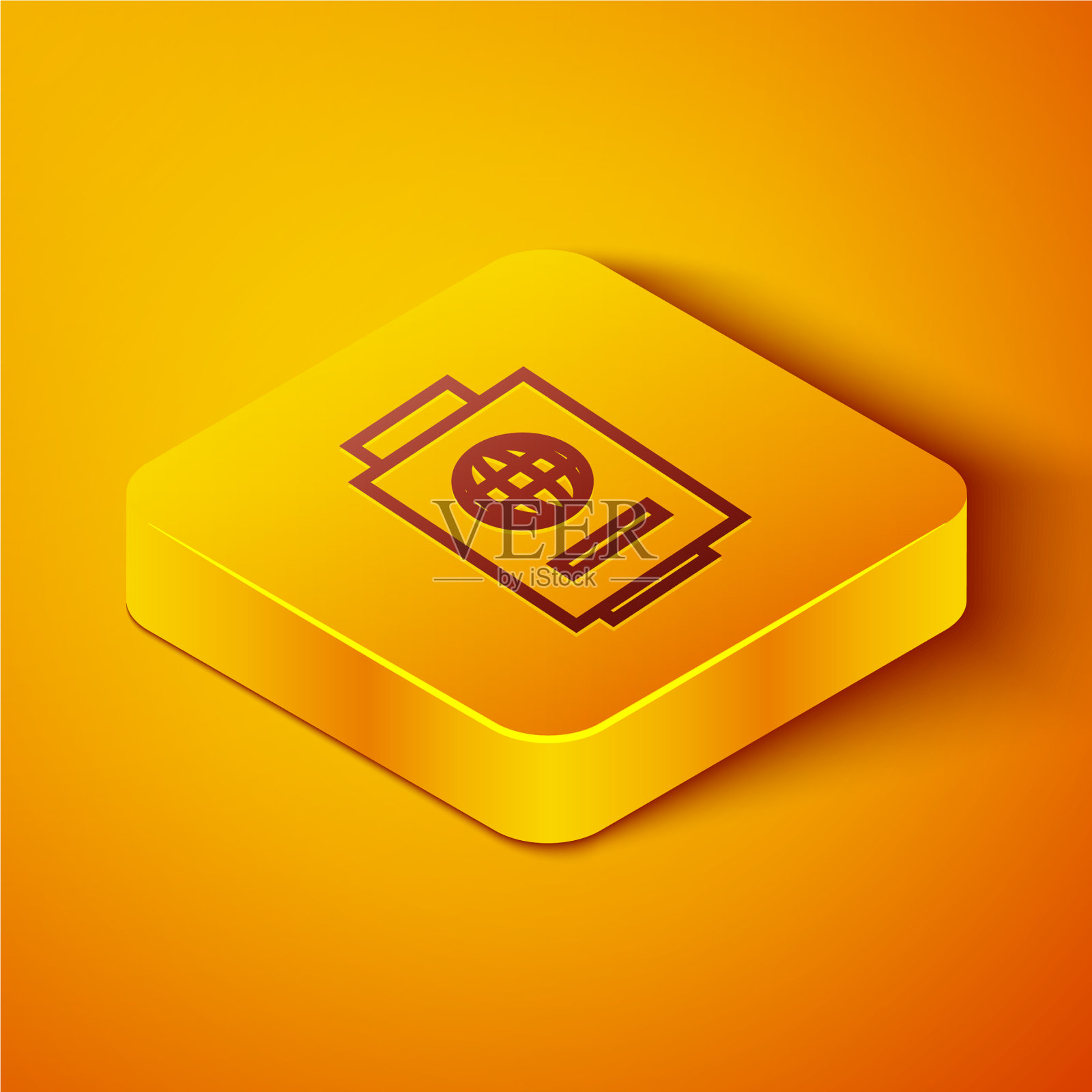 等距线护照与票图标隔离图标素材