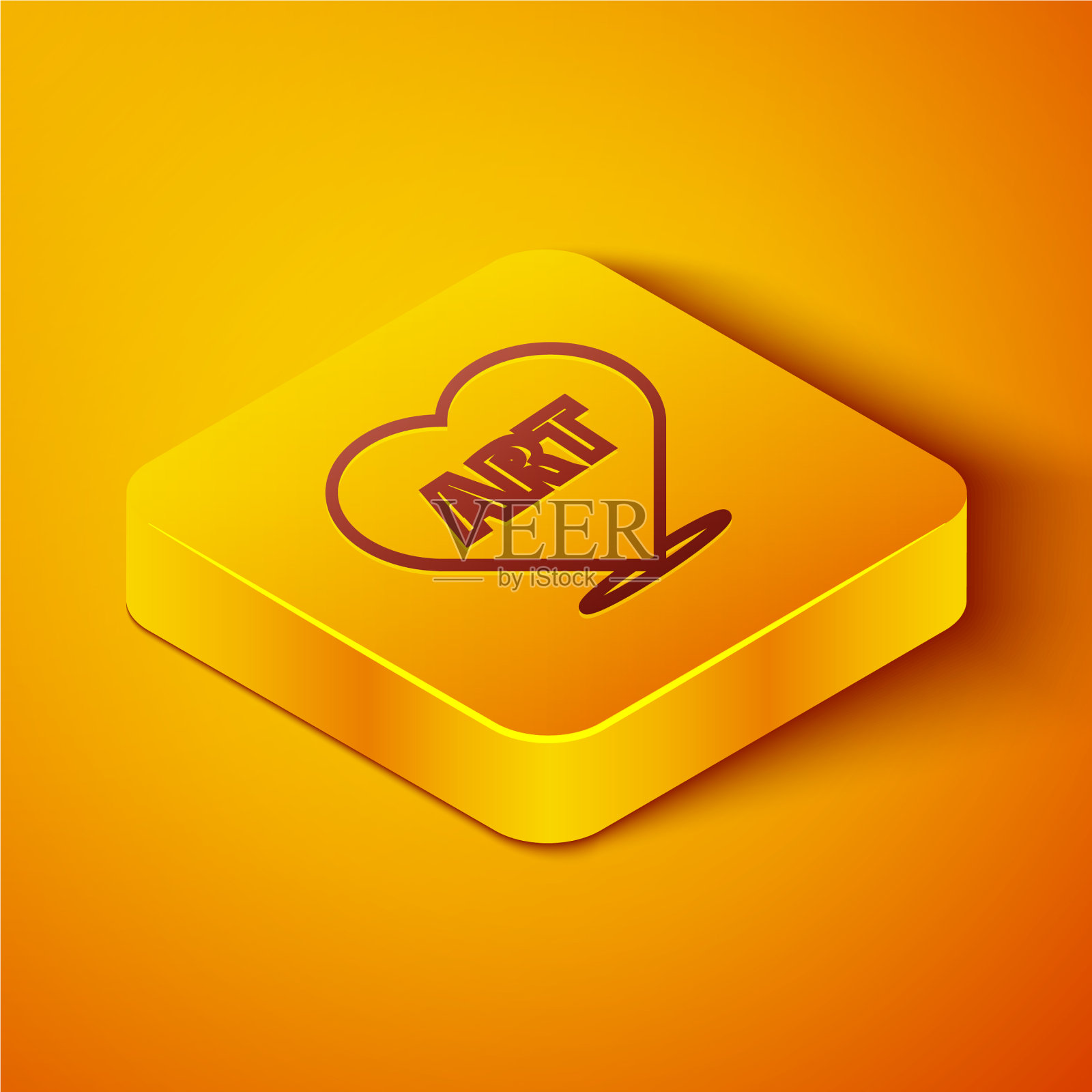 等距线心与文字艺术图标隔离插画图片素材