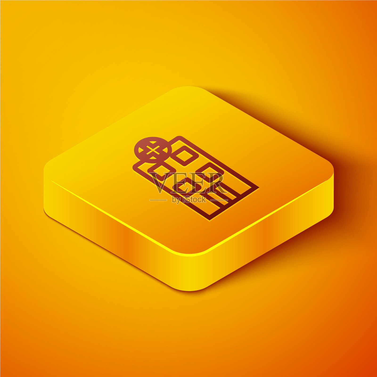 医院建筑与等距线图标素材