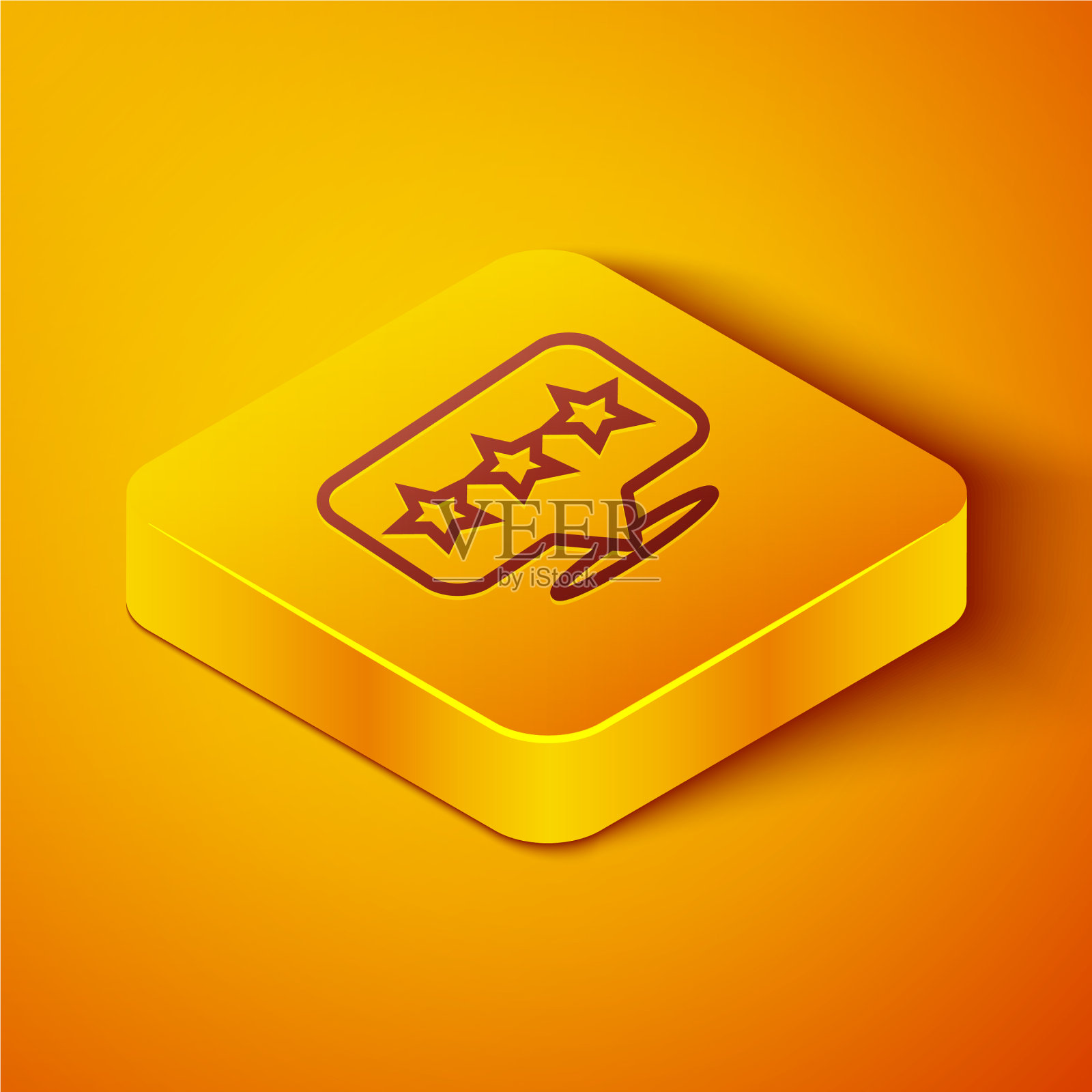 等距线地图指针与星形图标隔离图标素材