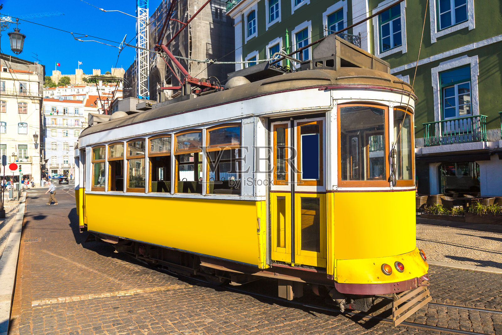 里斯本的老式电车照片摄影图片