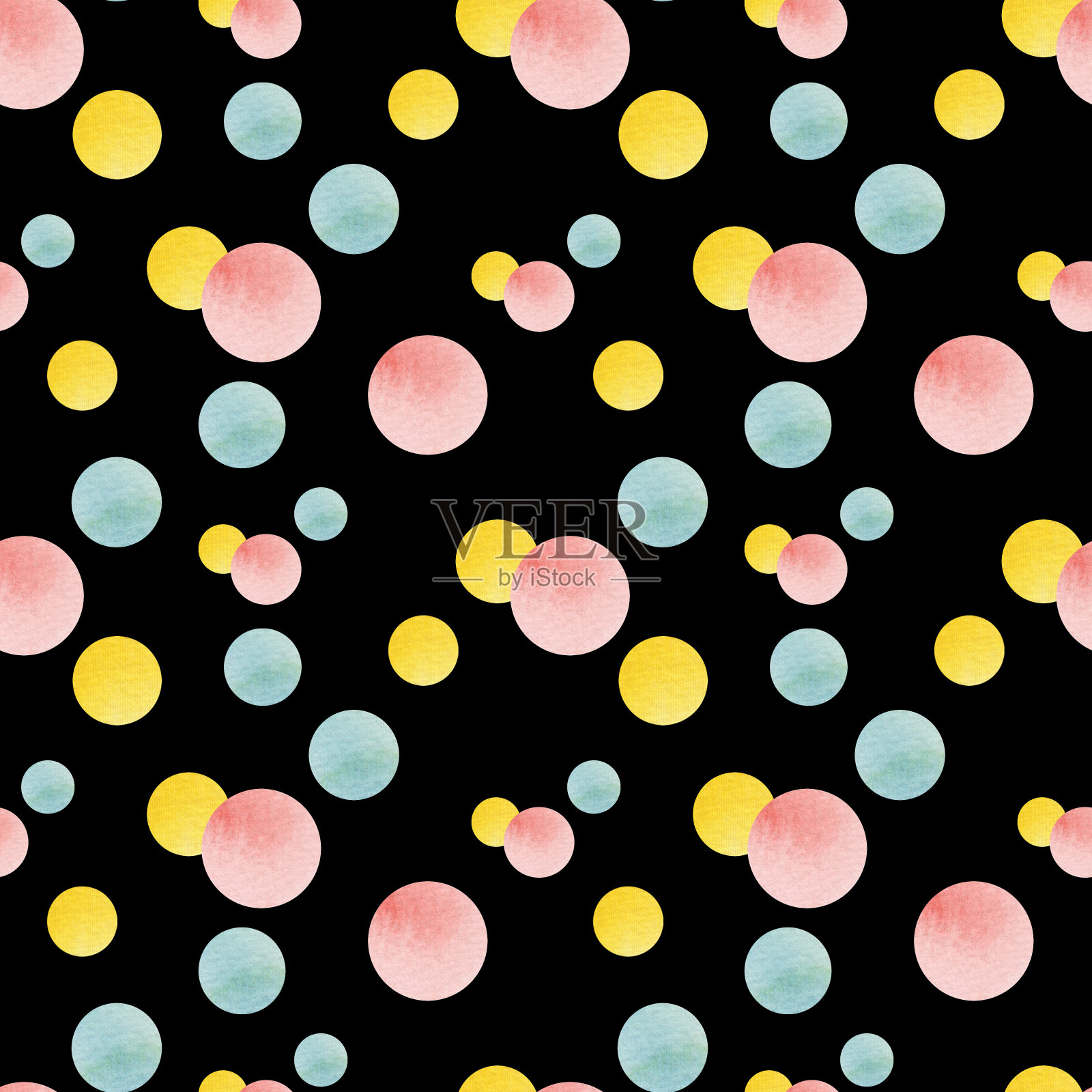 无缝图案与彩色滴。插画图片素材