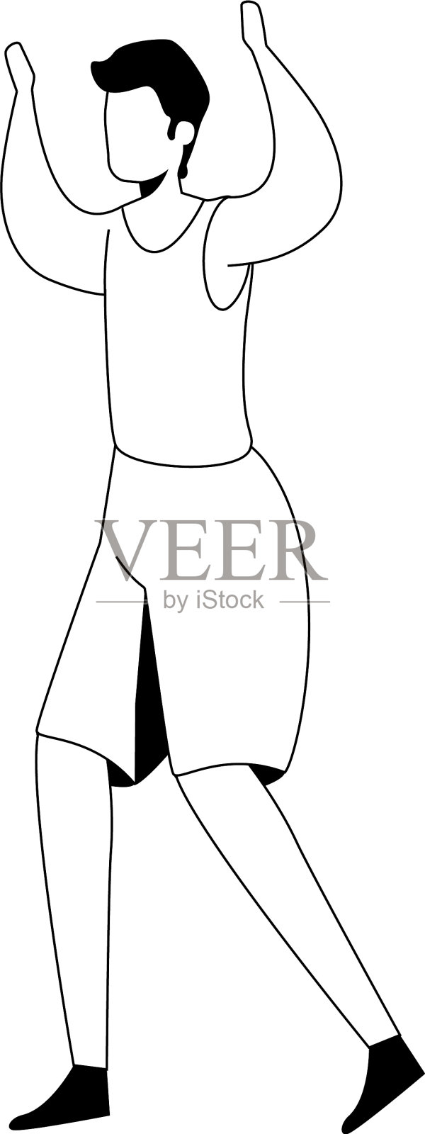 年轻人练习孤立的图标设计元素图片