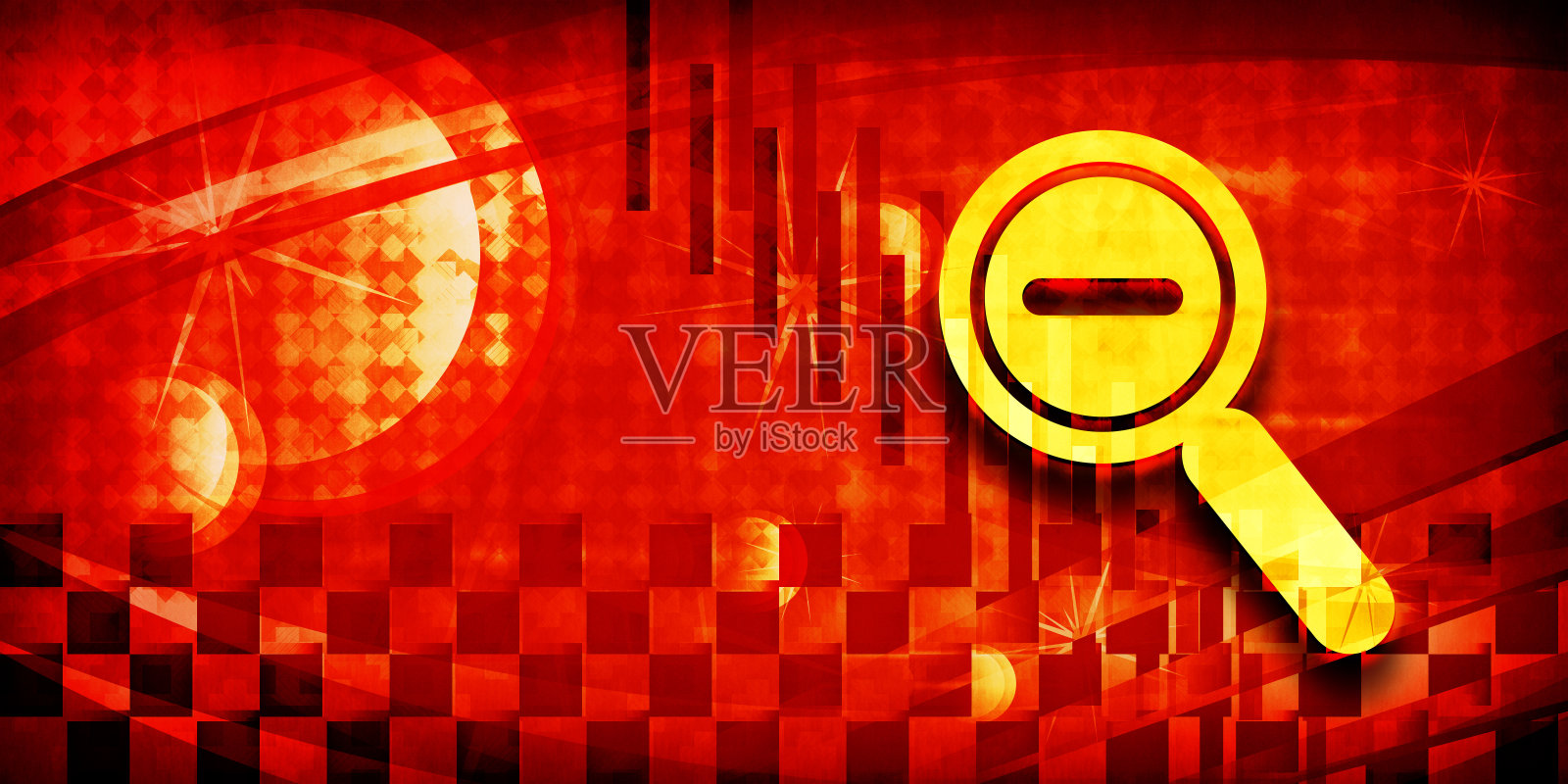 缩小图标夏日阳光灿烂的橙色光横幅背景黑暗插图插画图片素材