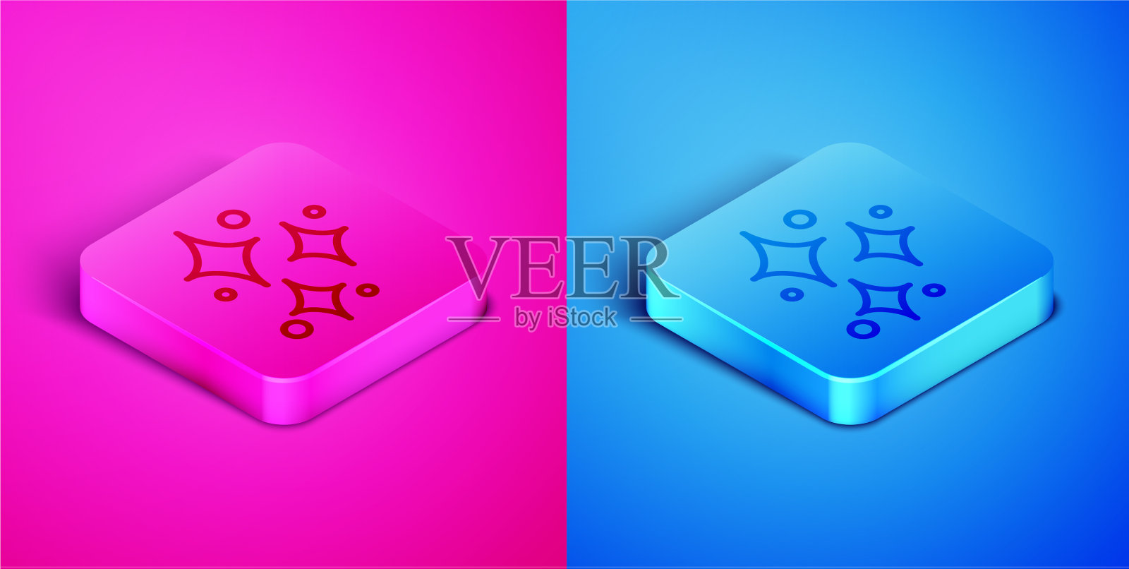 等距线闪耀着神奇的光芒图标素材