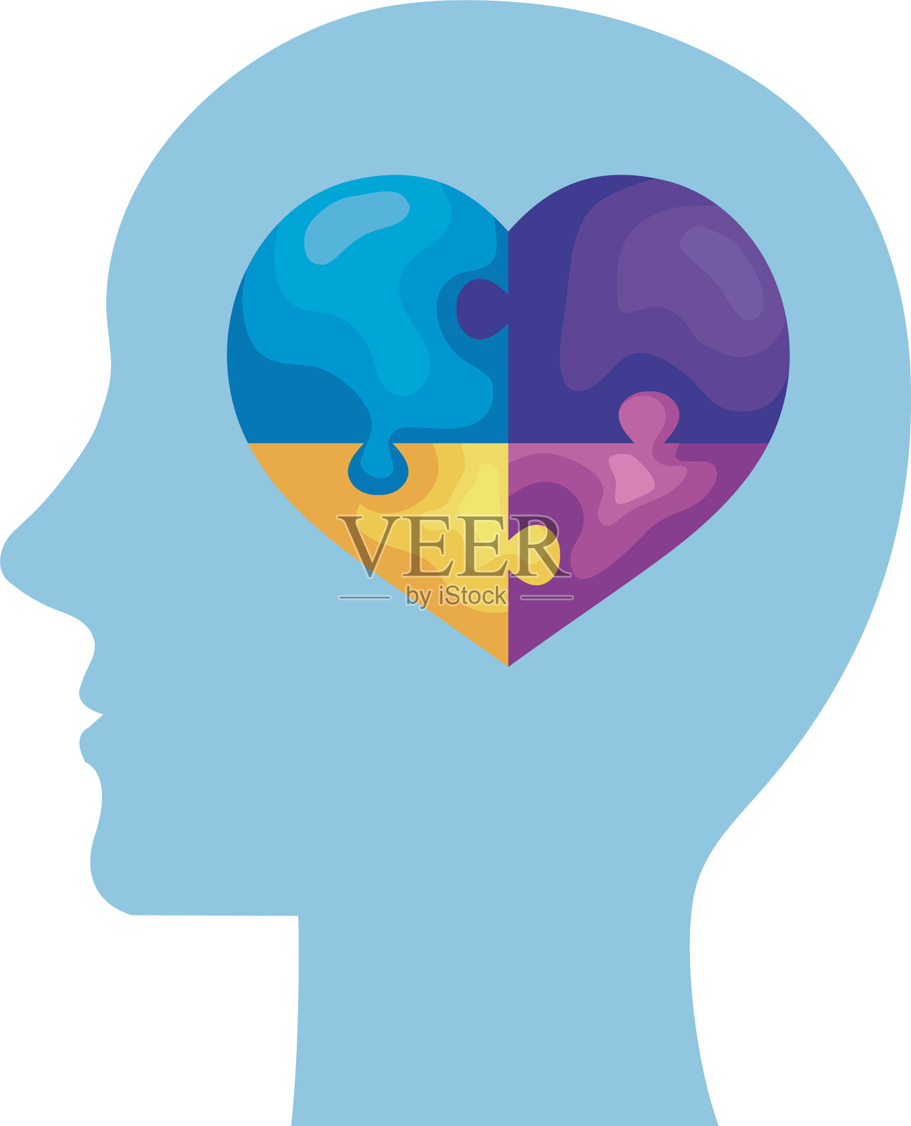 头像拼图块设计元素图片