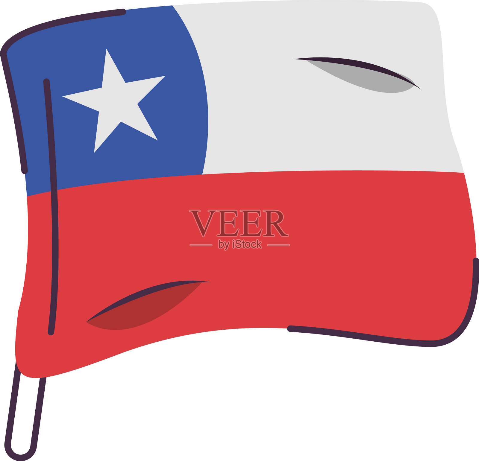 智利国旗国家孤立图标插画图片素材