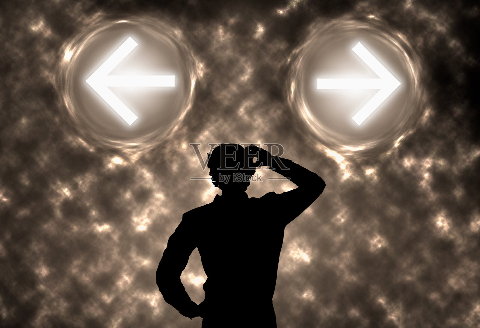 带有选择概念的抽象背景。决策，商人选择不同的战略方向。三维演示照片摄影图片