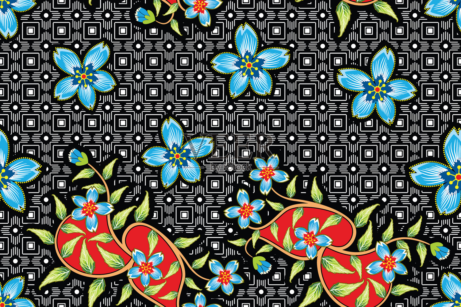 花型无缝图案插画图片素材