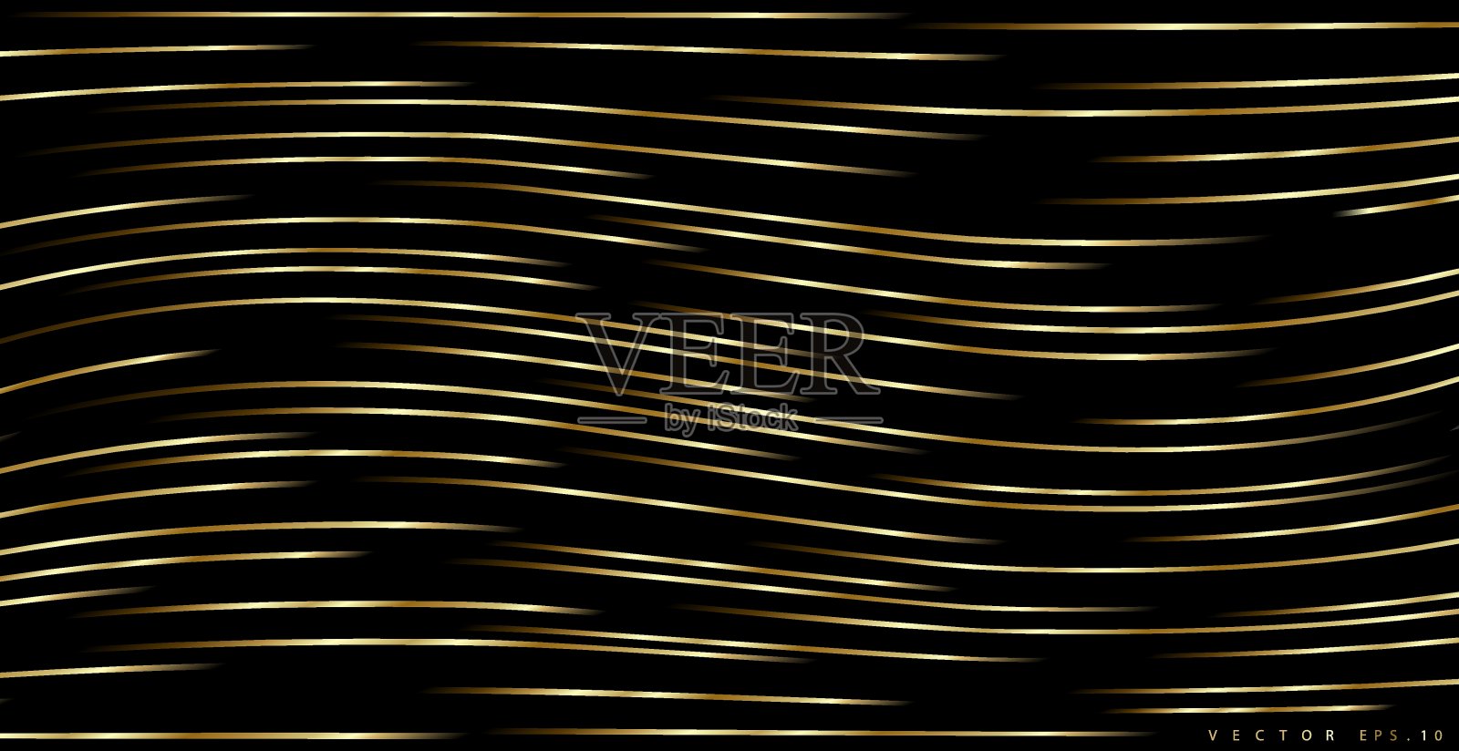 金色条纹图案奢华的颜色。金色闪光条纹背景。抽象的金色线条纹理。模式向量插图。插画图片素材