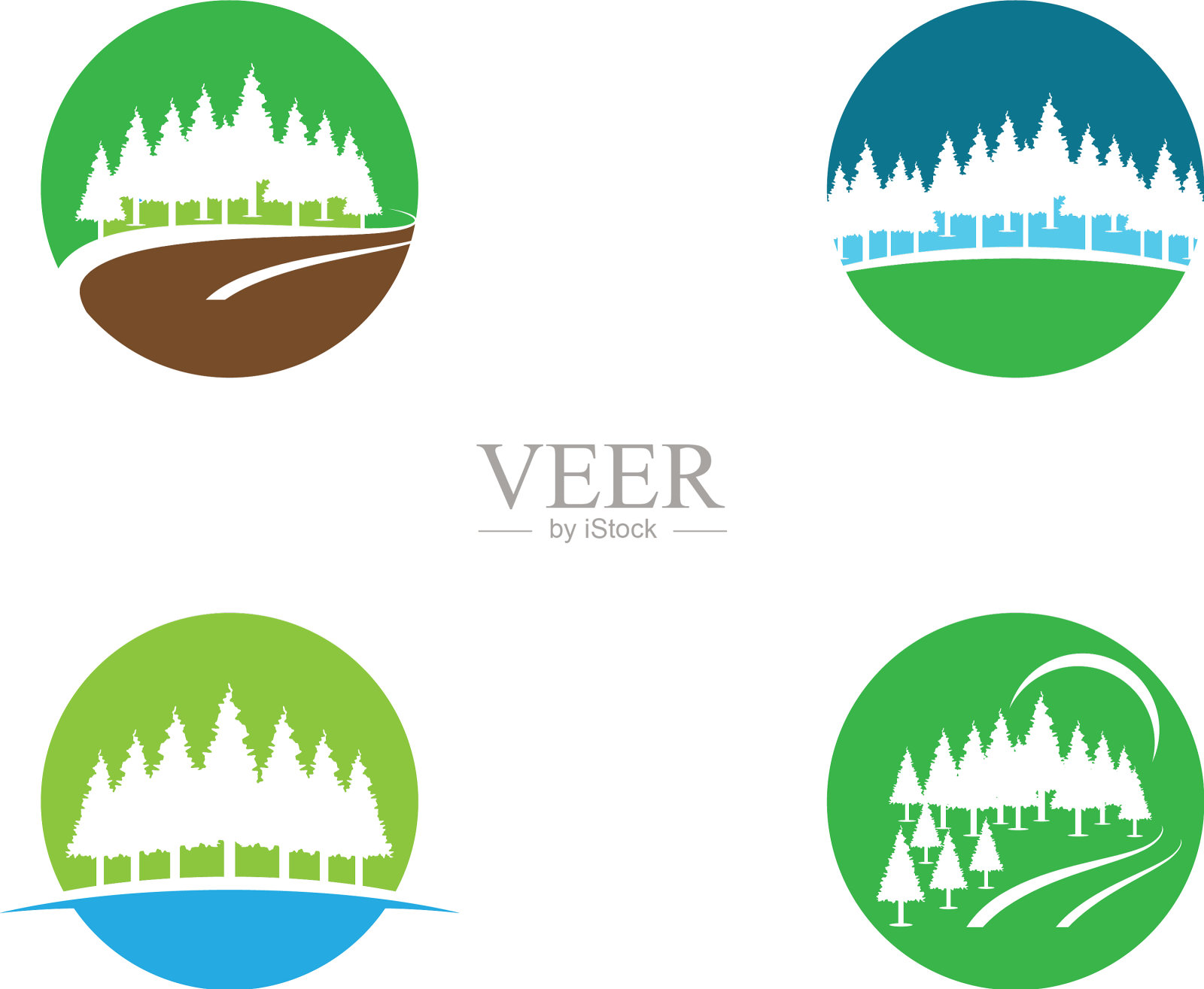 松树图标插画图片素材