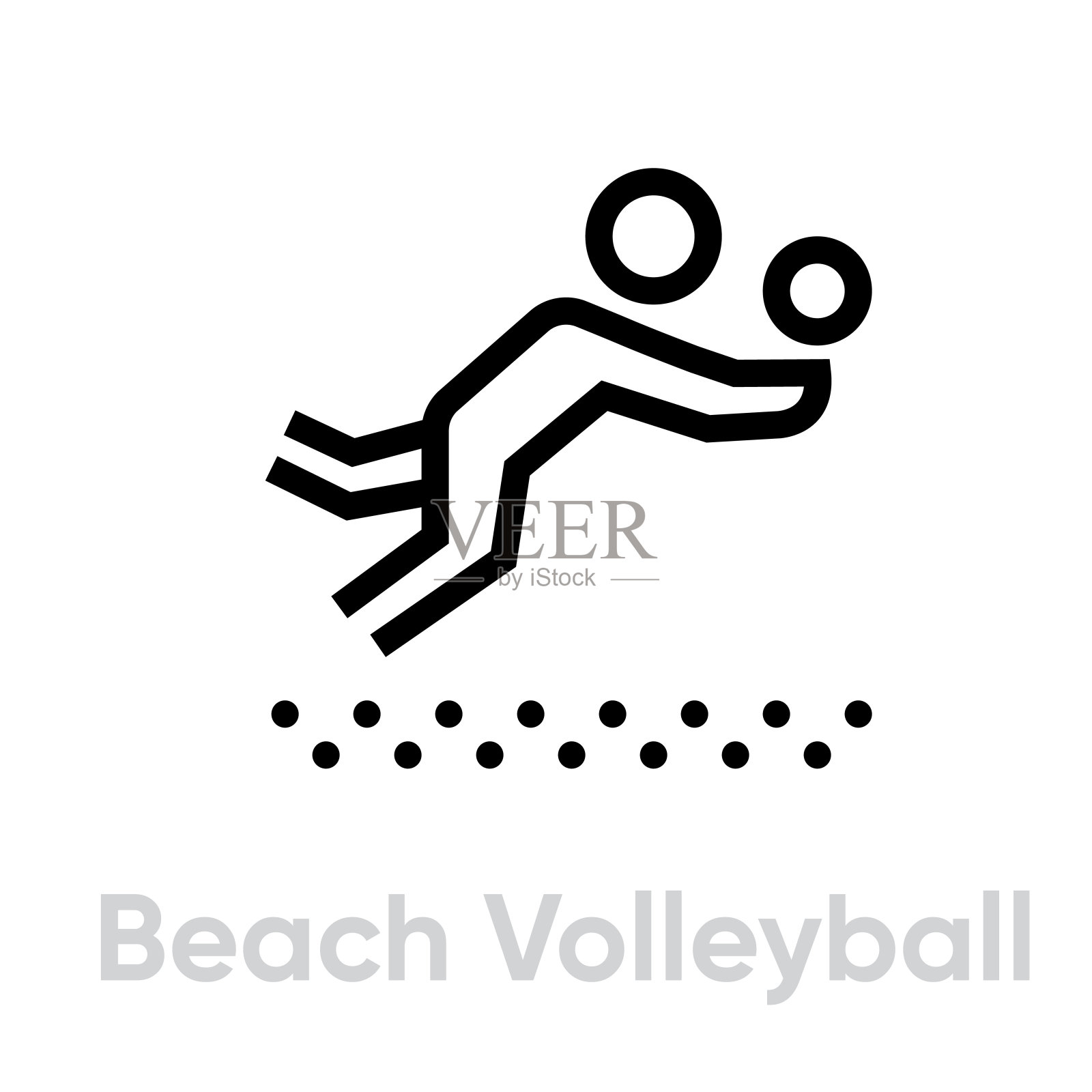 沙滩排球运动偶像插画图片素材